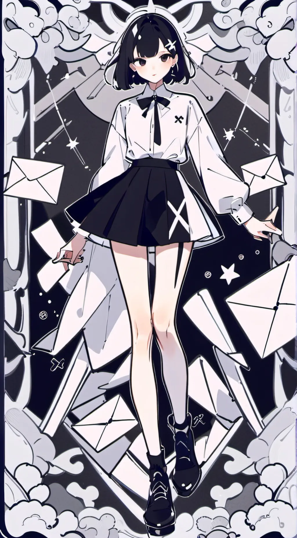 ai character: •🤍Miss Melody🖤• background