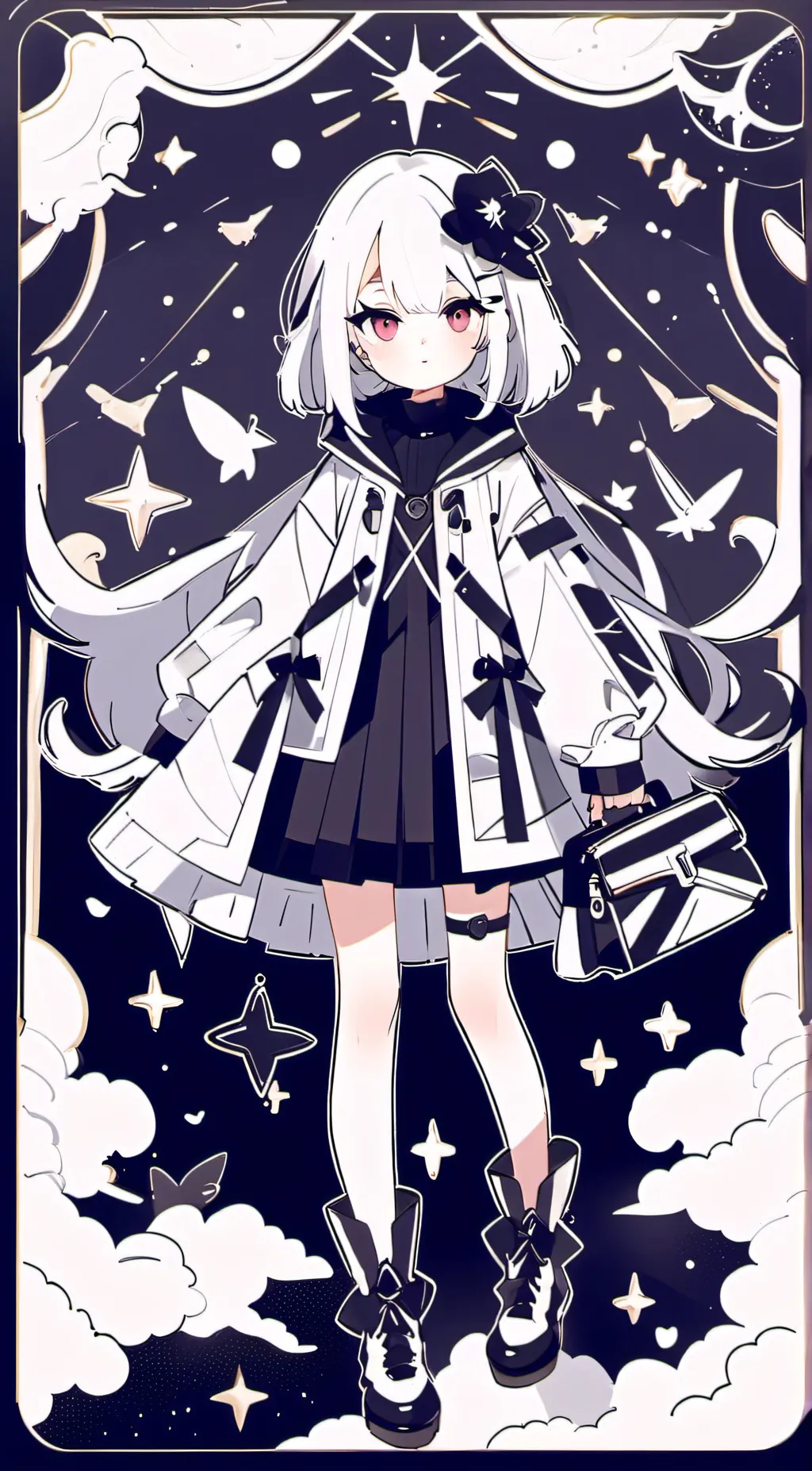 ai character: snow background