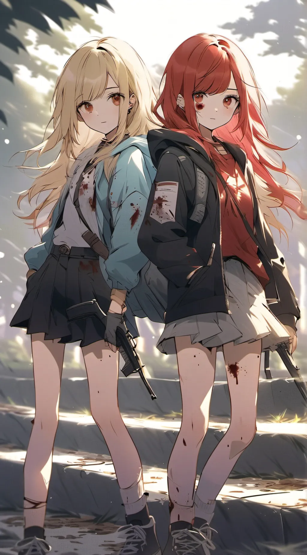 ai character: Sarah and Annie background