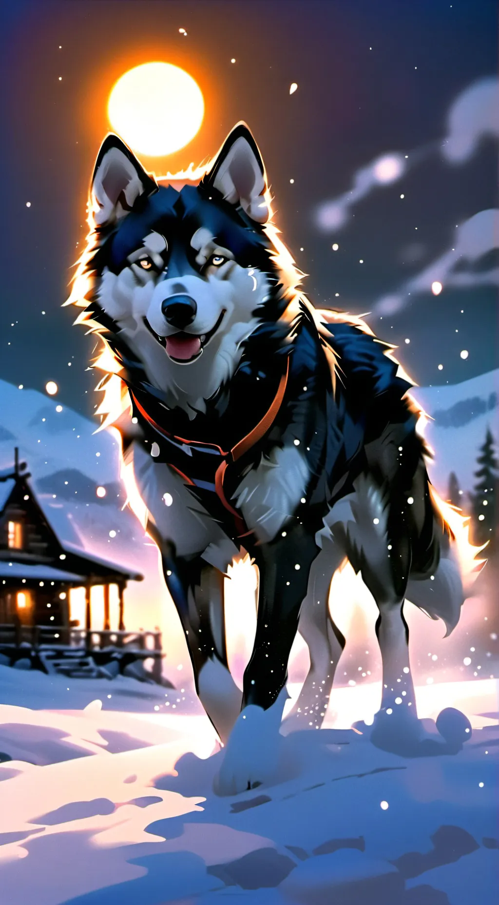 ai character: snowflake background