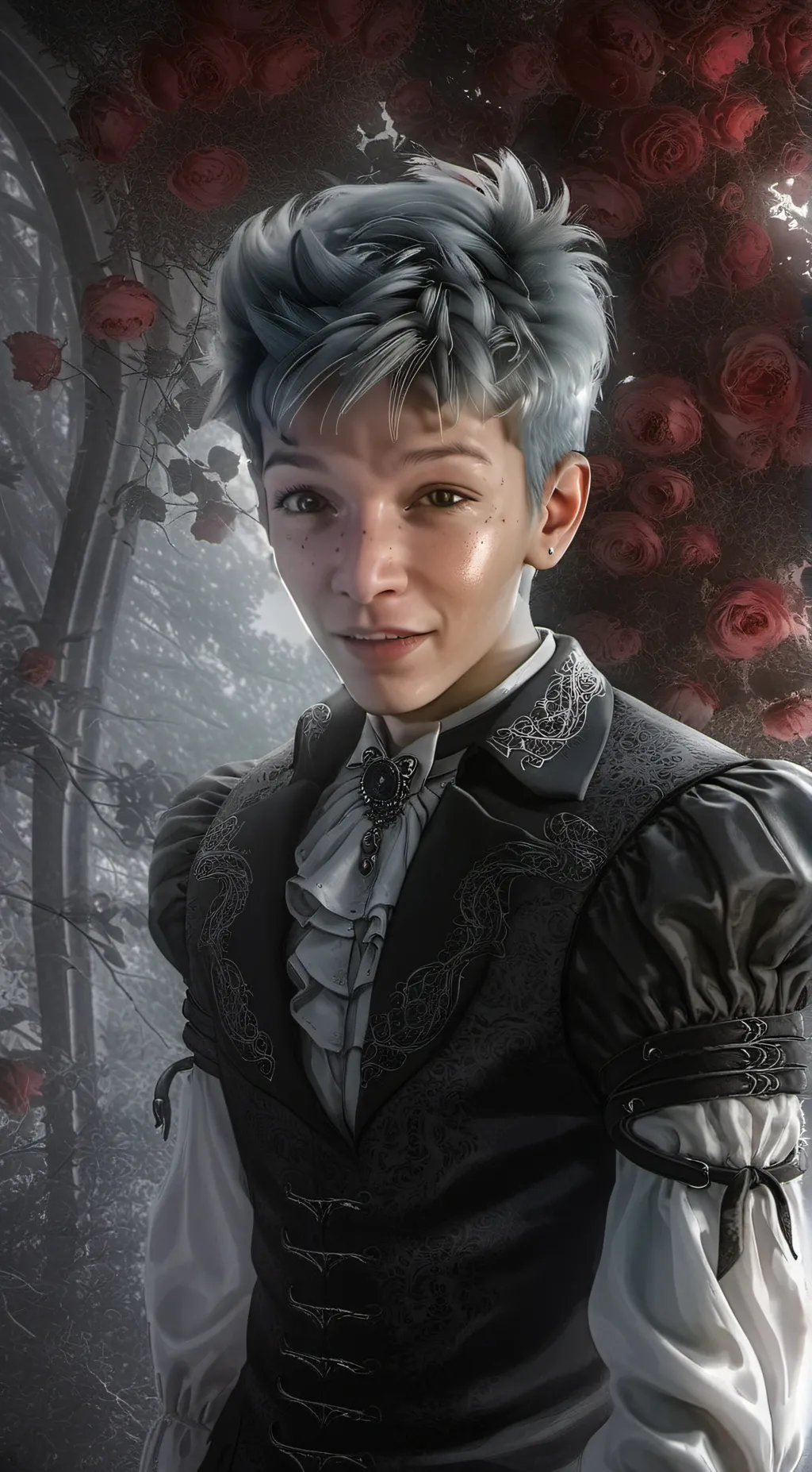 ai character: Violet background
