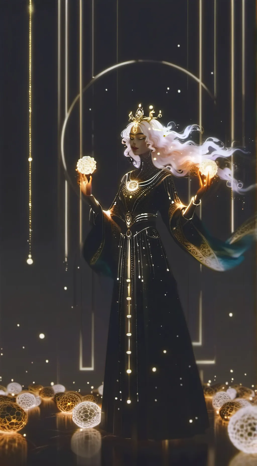 ai character: The light queen  background