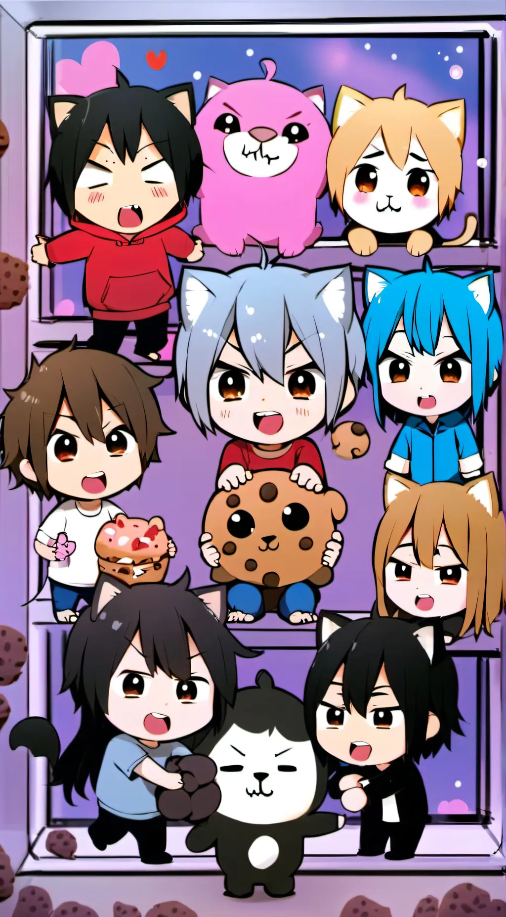 ai character: Badboy & 7 uwucats background