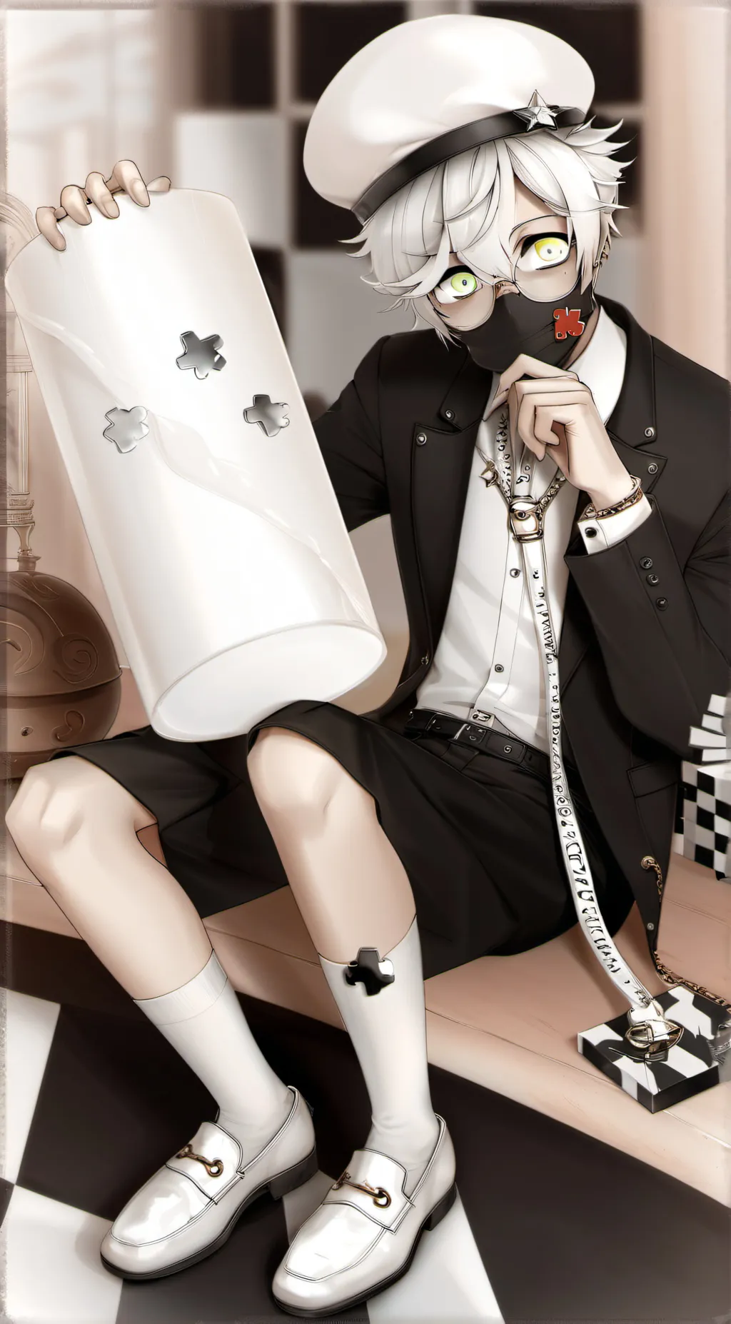 ai character: Mr puzzles background