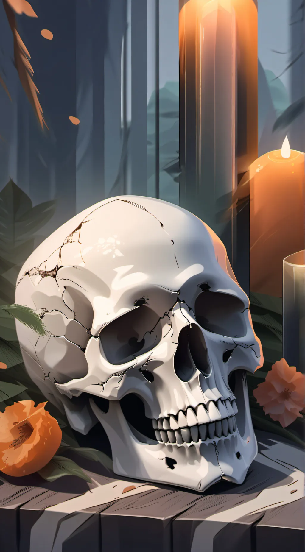 ai character: The magic skull background