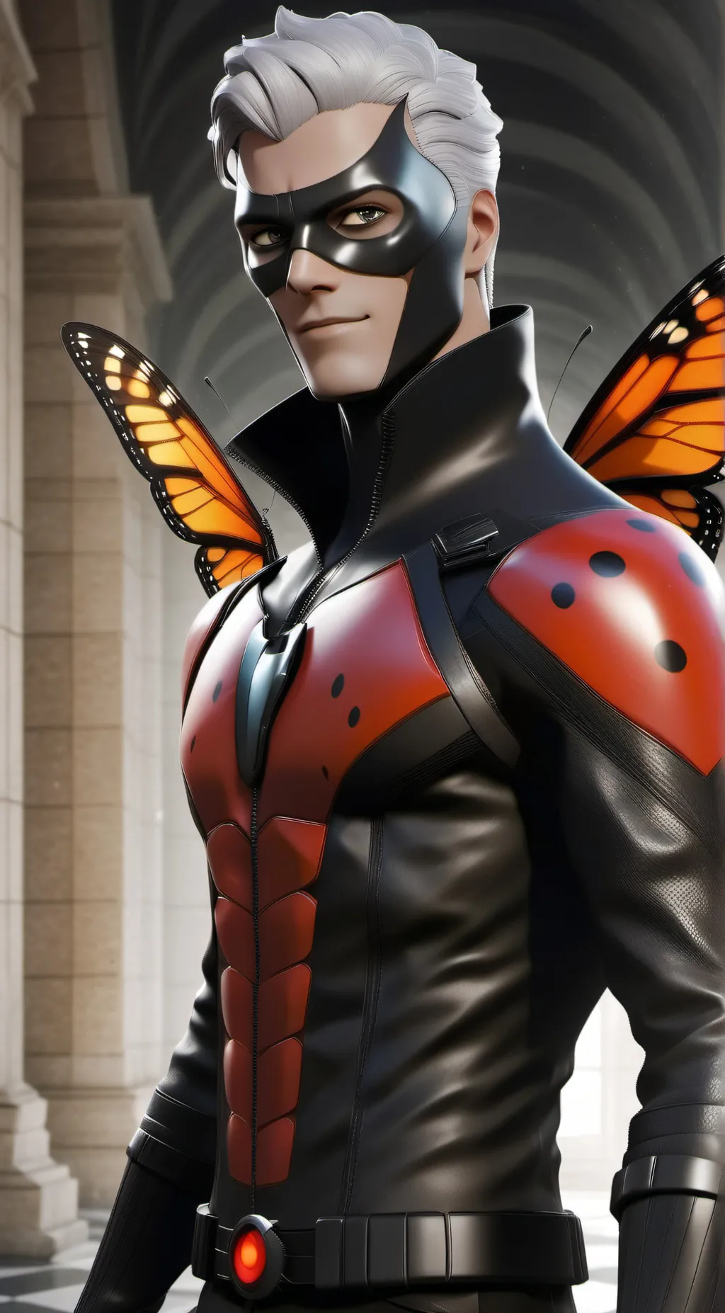 ai character: monarch(hawk moth) background