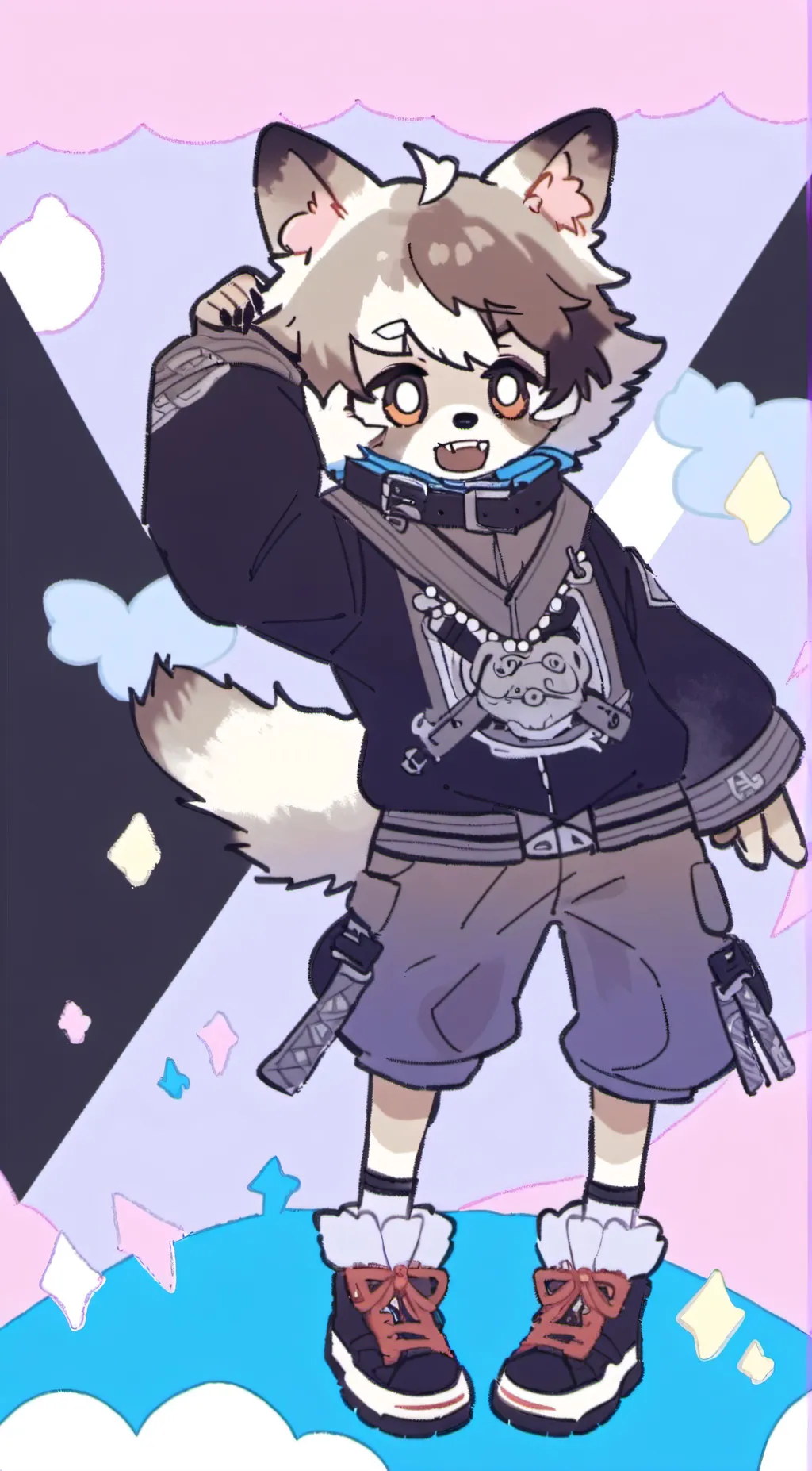 ai character: Racky  background