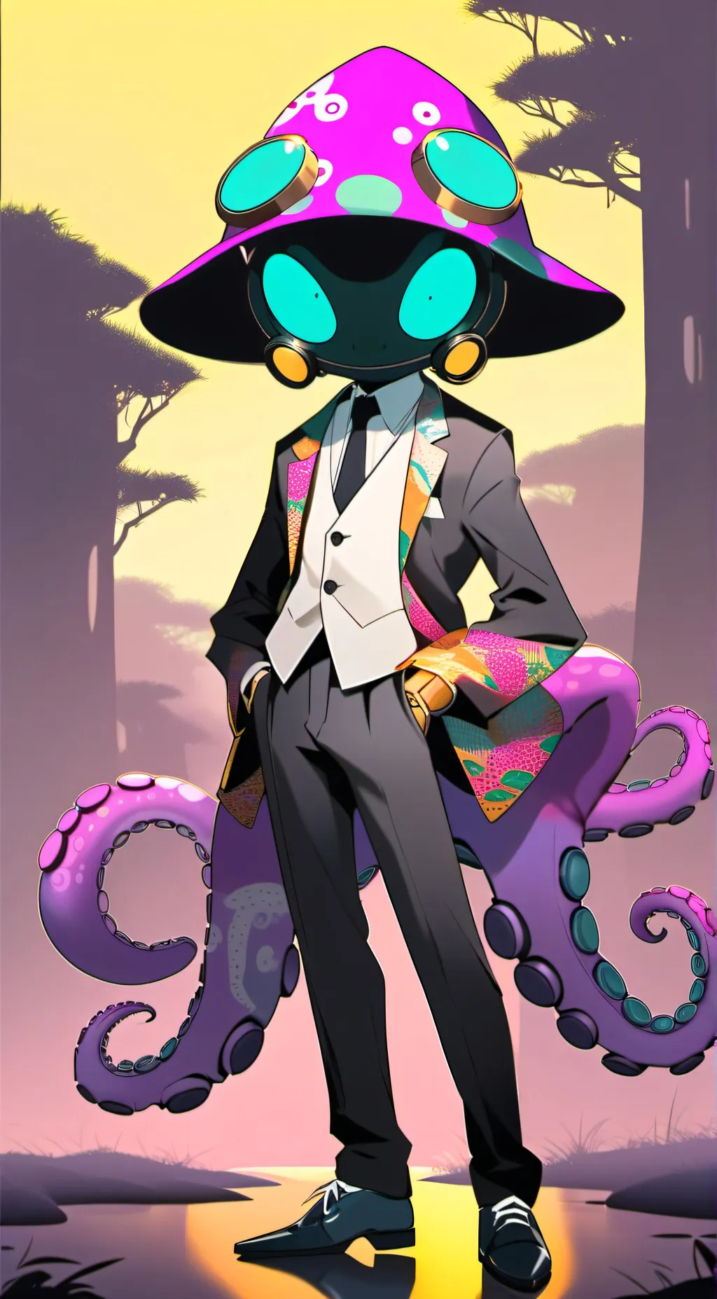 ai character: Glitch background