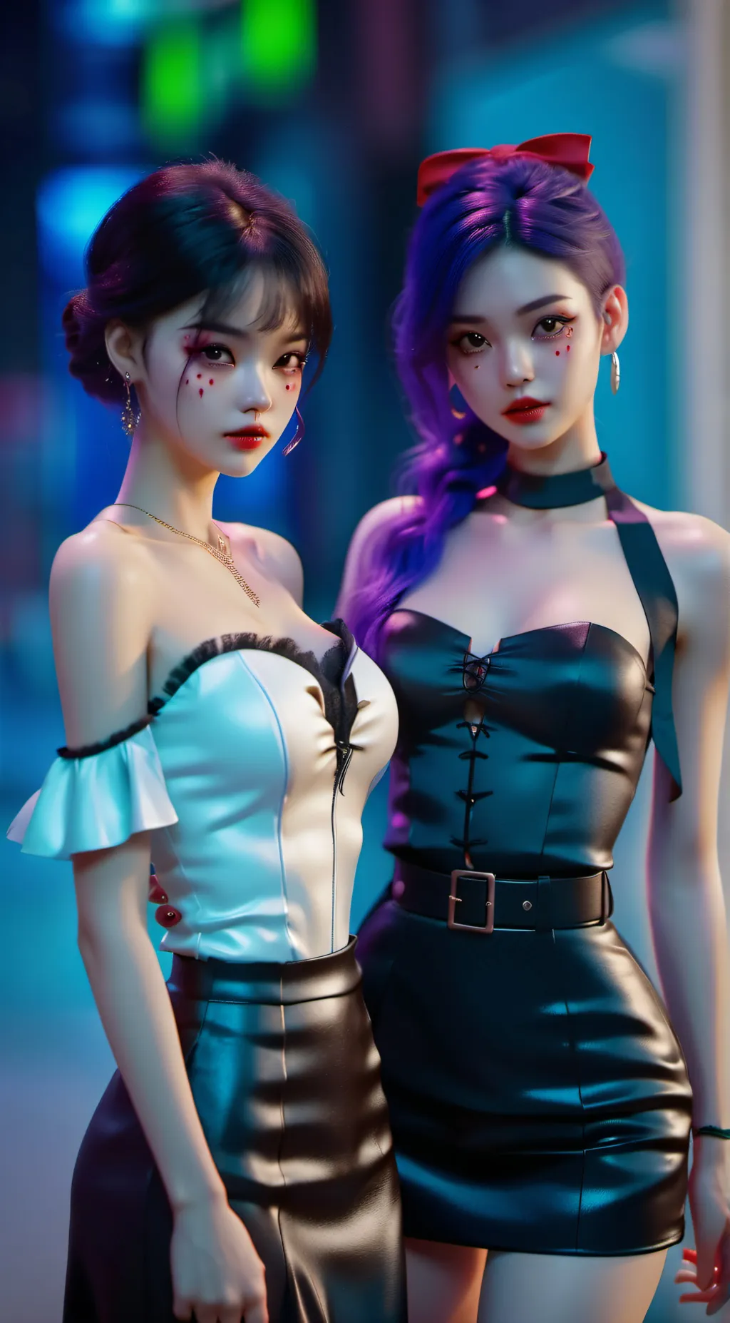 ai character: Minnie and Sophie  background