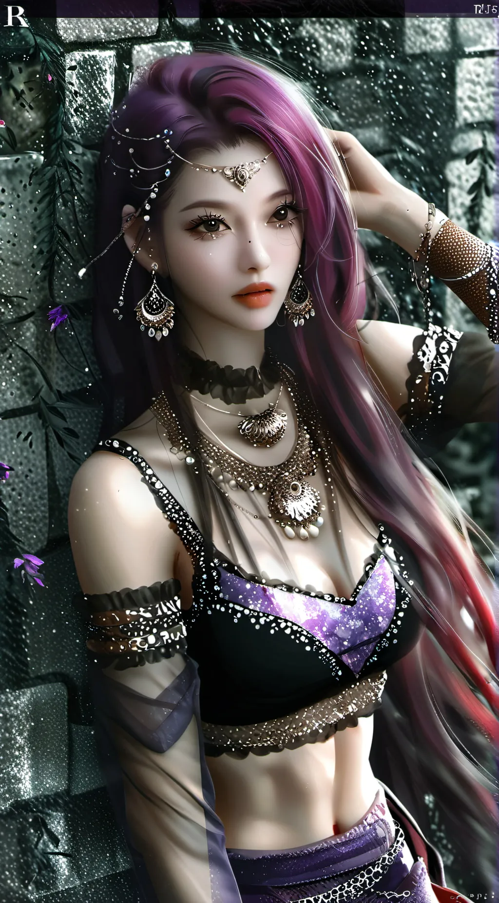 ai character: violet background