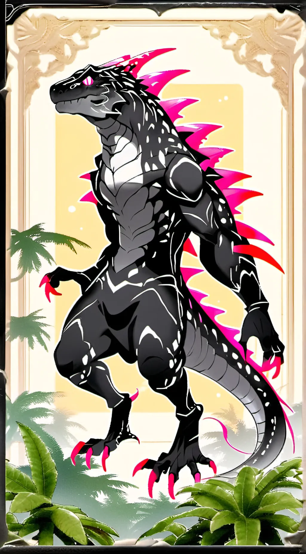 ai character: Godzilla (evolved) background