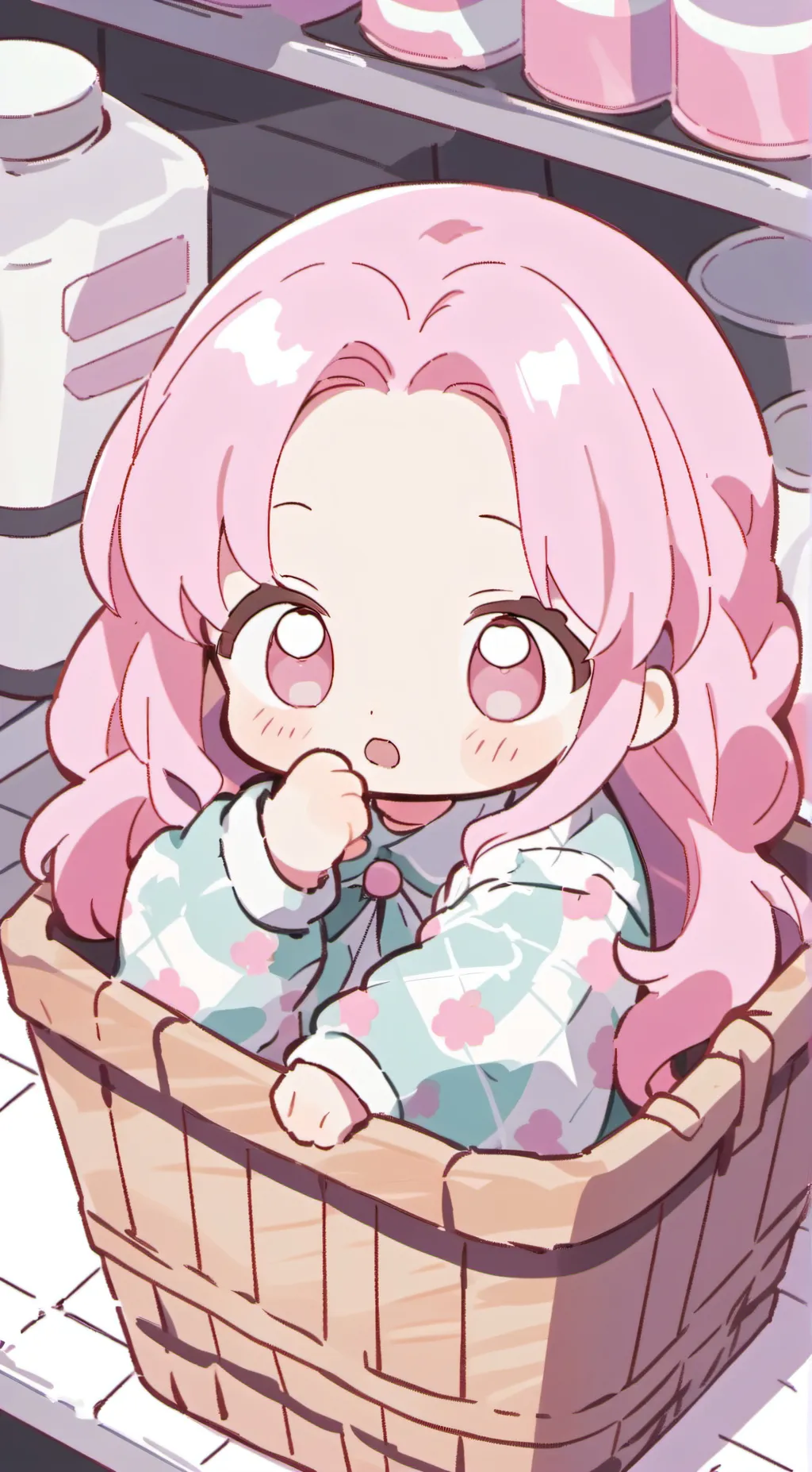 ai character: Baby factory  background