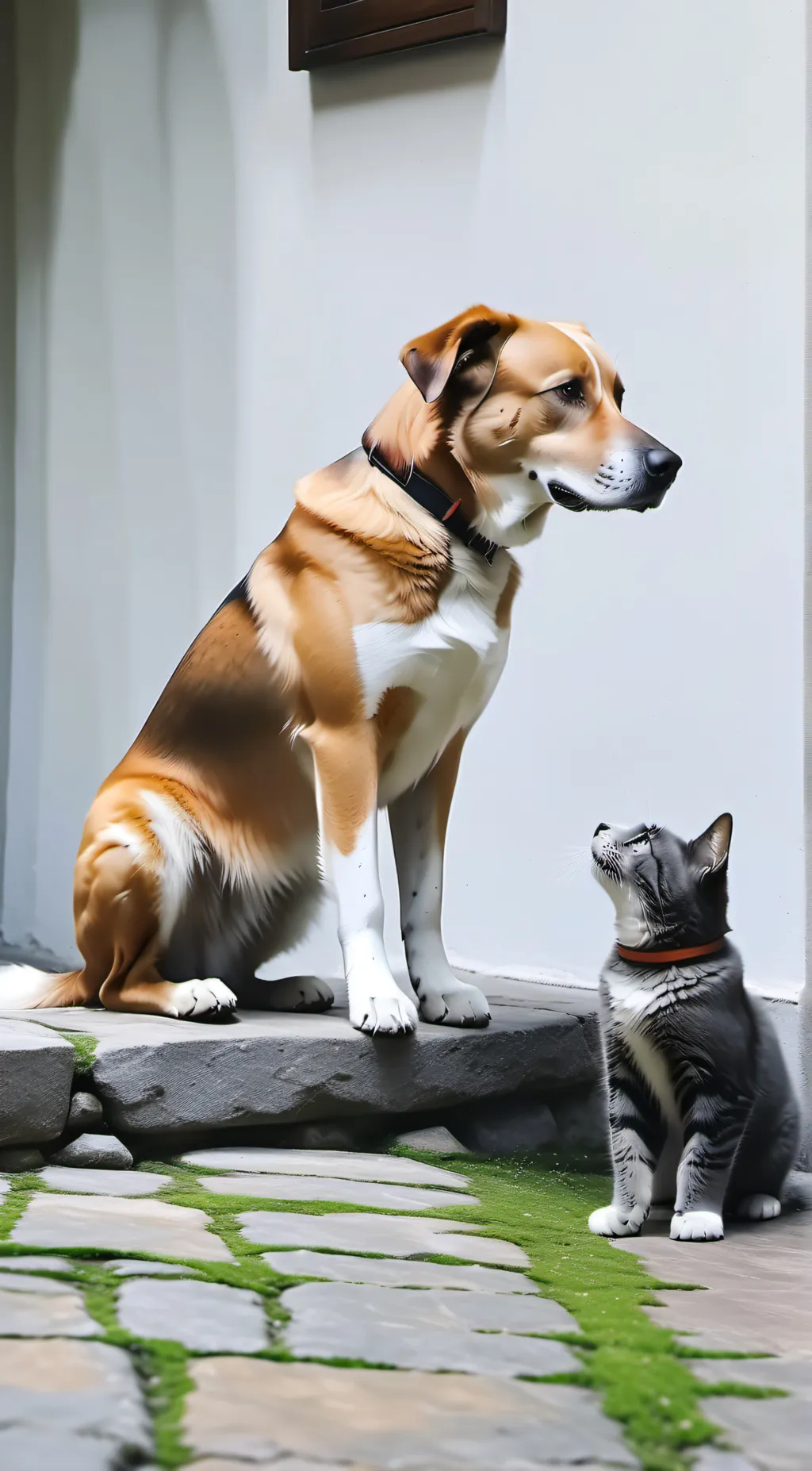 ai character: dog and cat  background