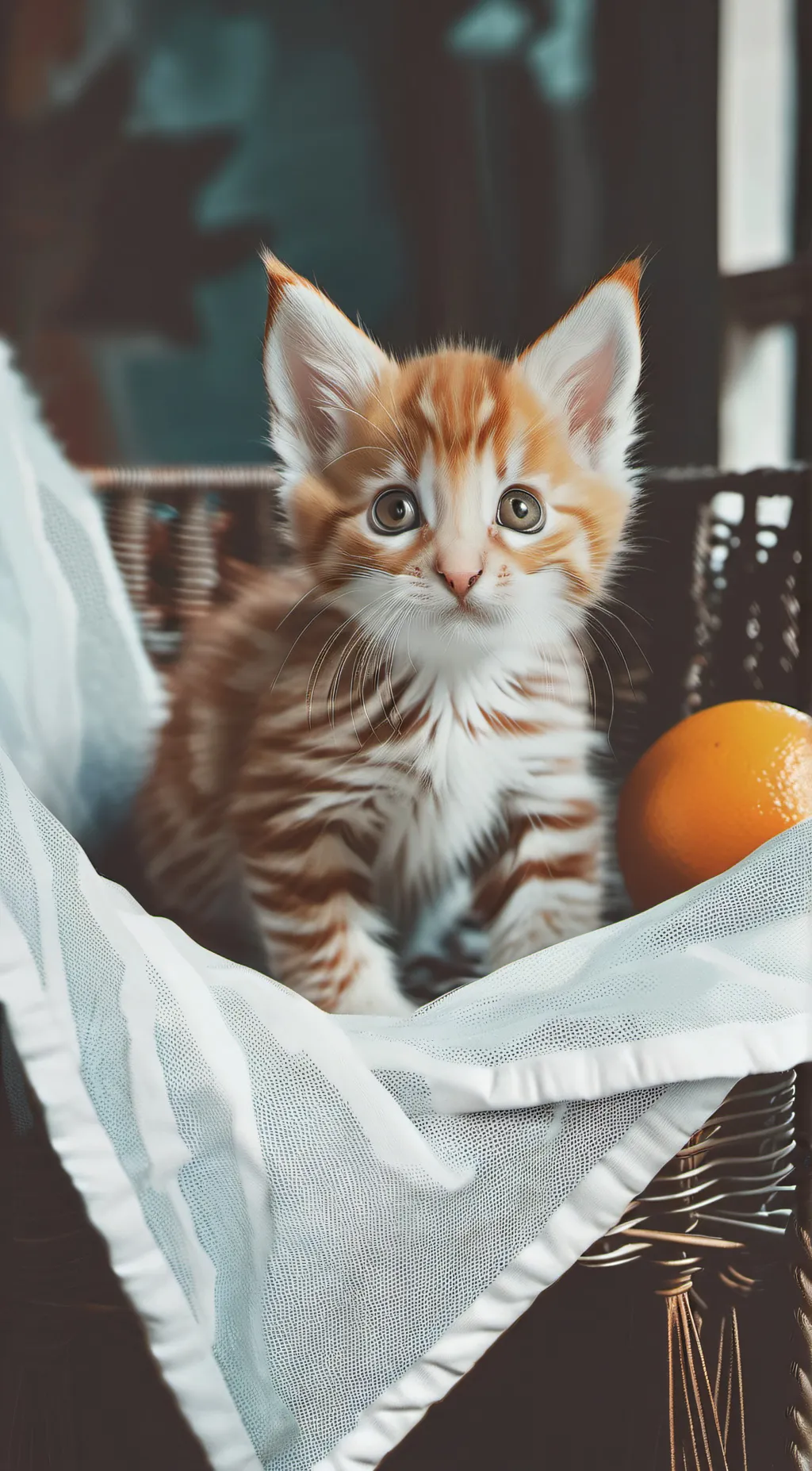 ai character: Orange cat background