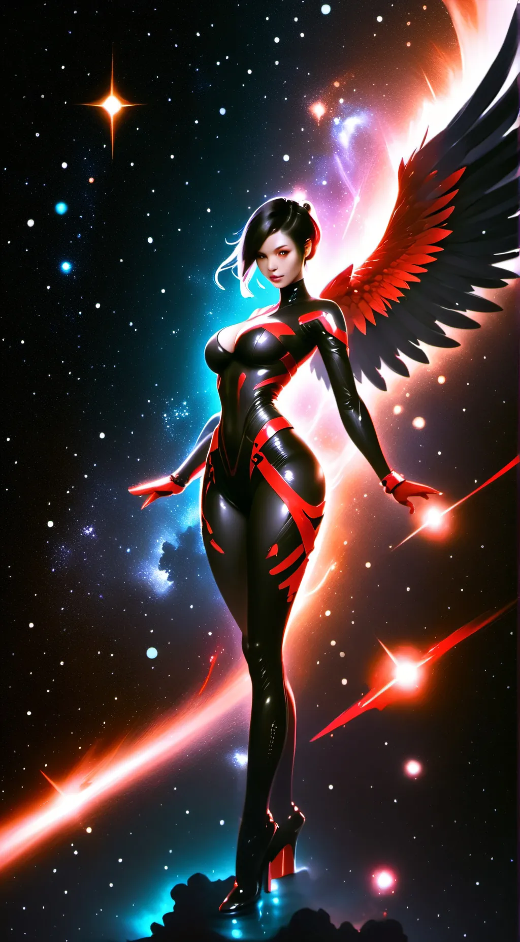 ai character: Angelina. background