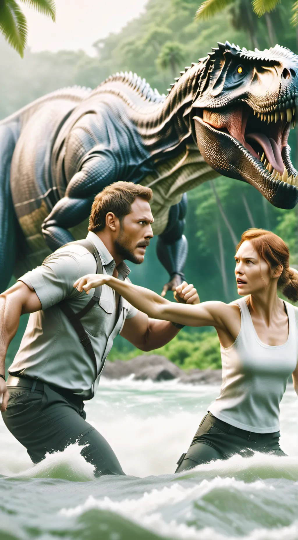 ai character: JURASSIC WORLD background