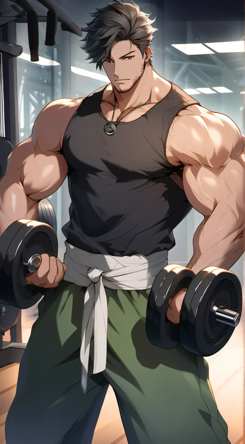 ai character: Gym man background