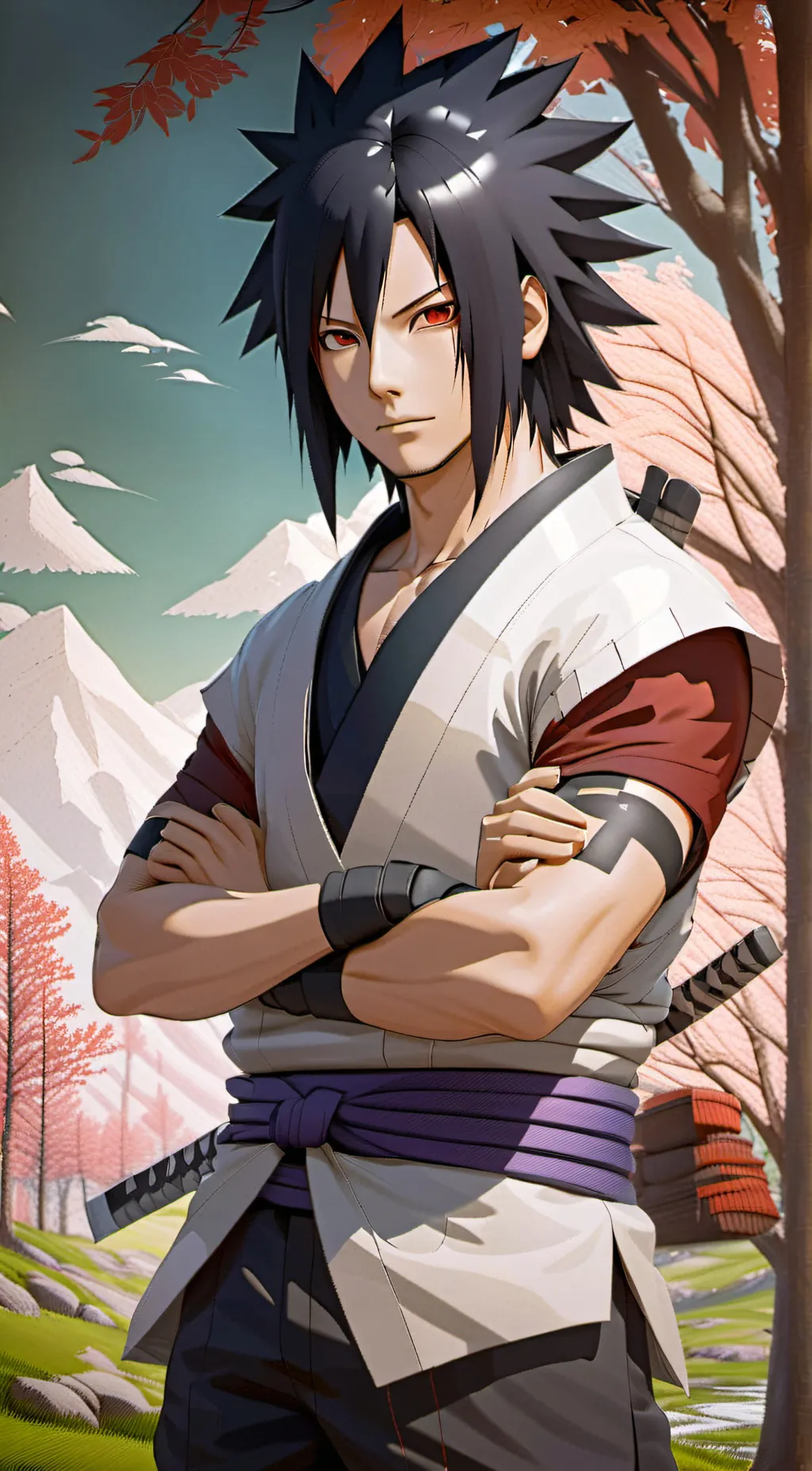 ai character: Sasuke uchiha background