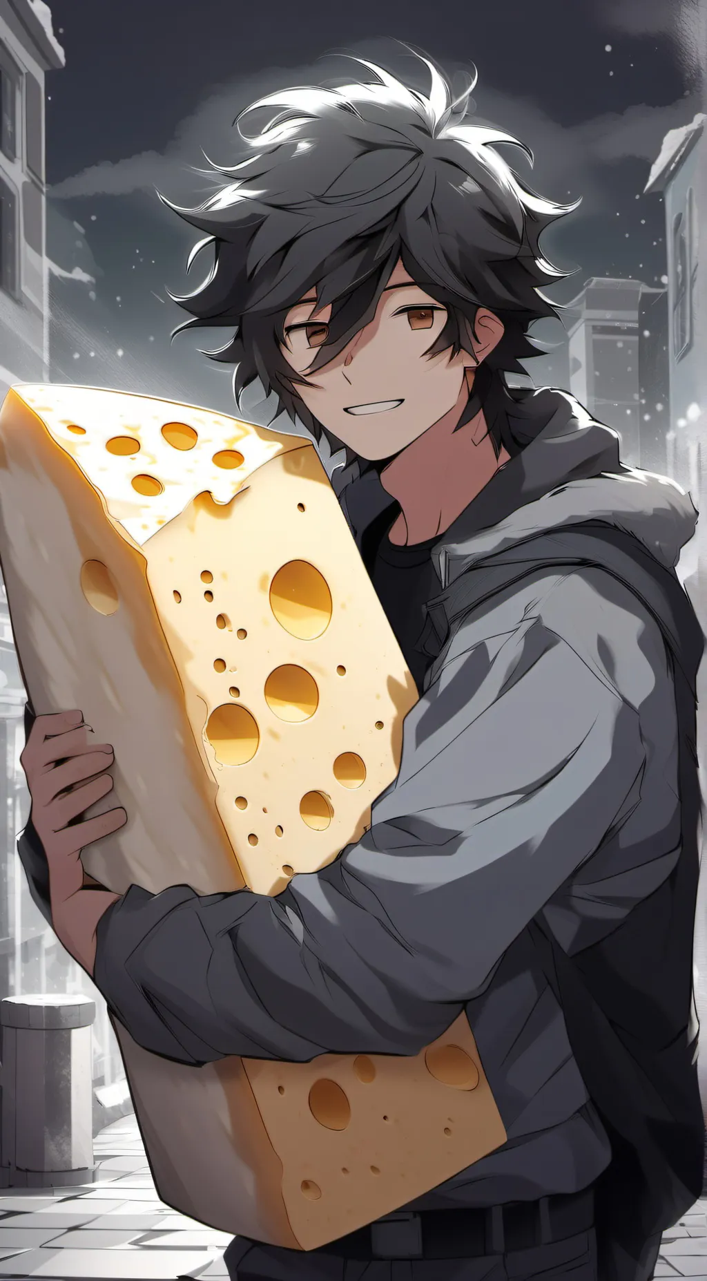 ai character: cheese infection background