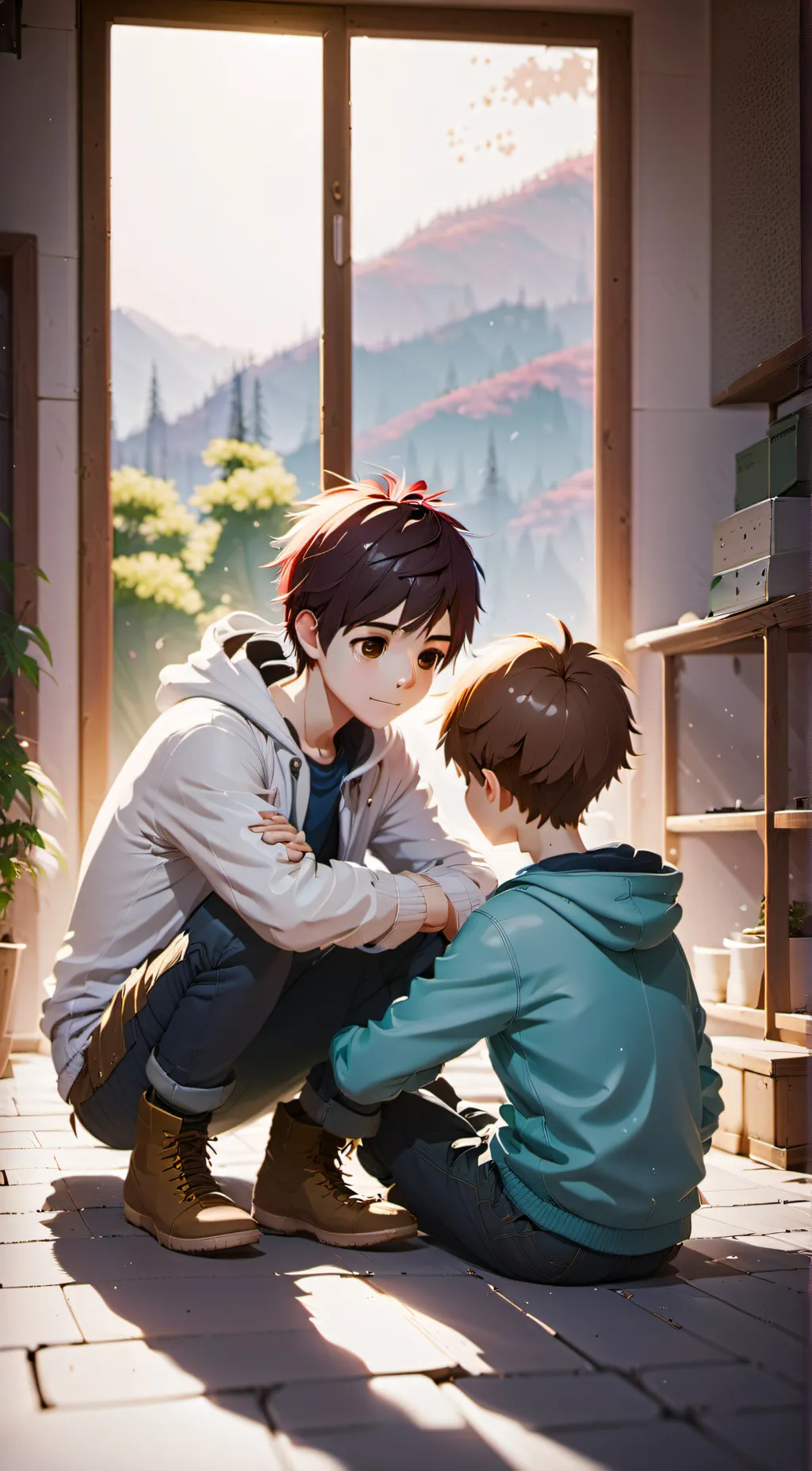 ai character: Nick and Mac  background