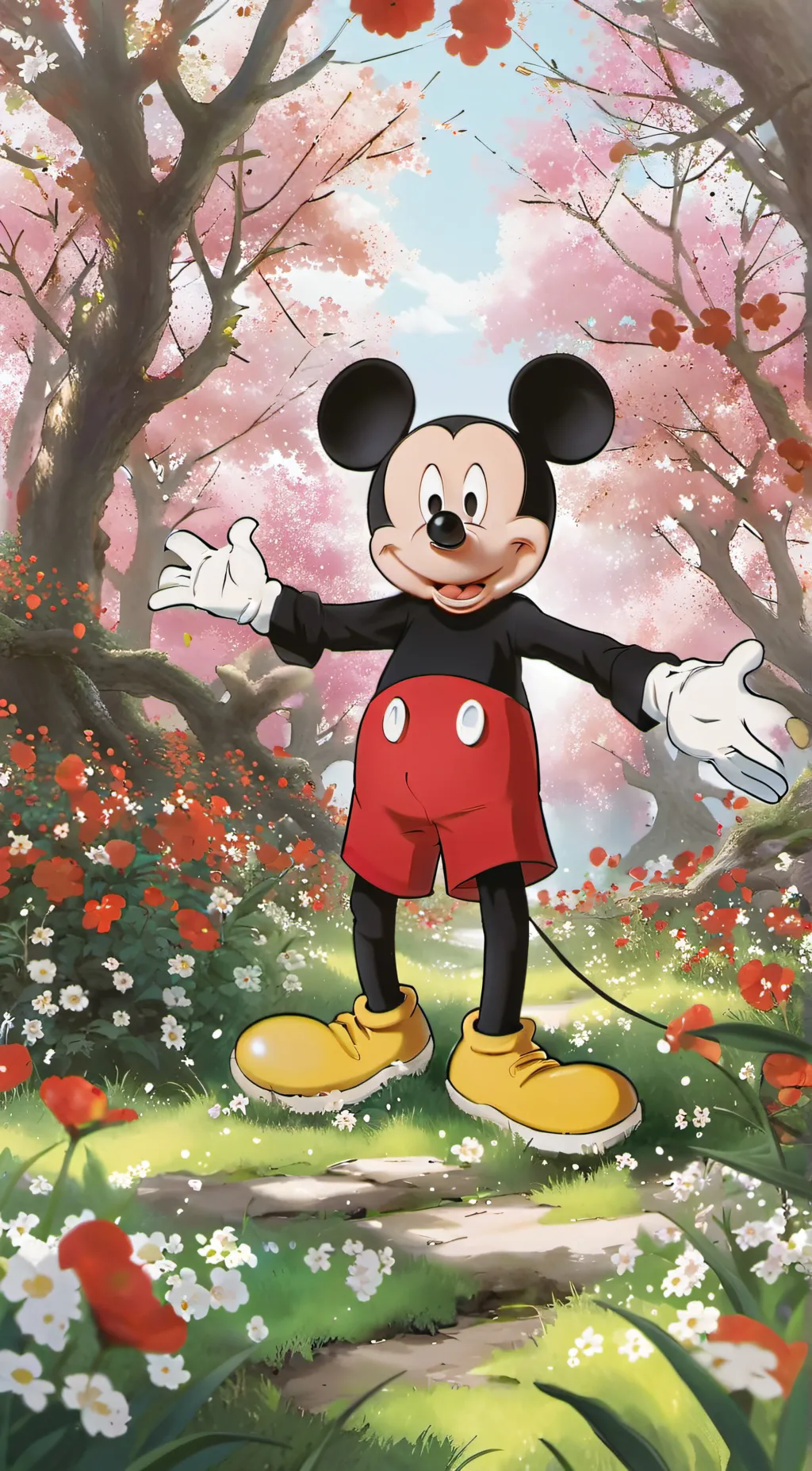 ai character: mickey mouse  background