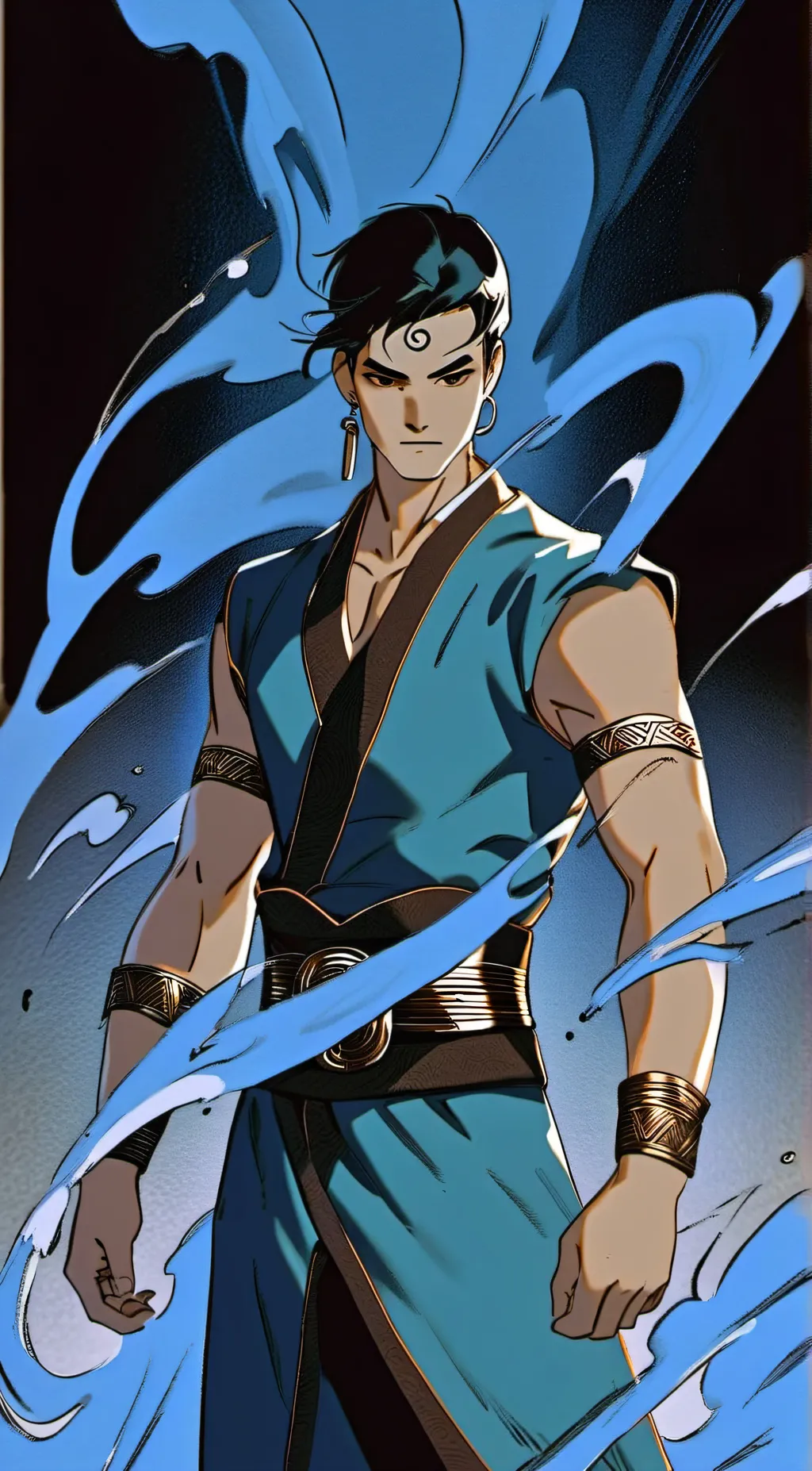 ai character: Water background