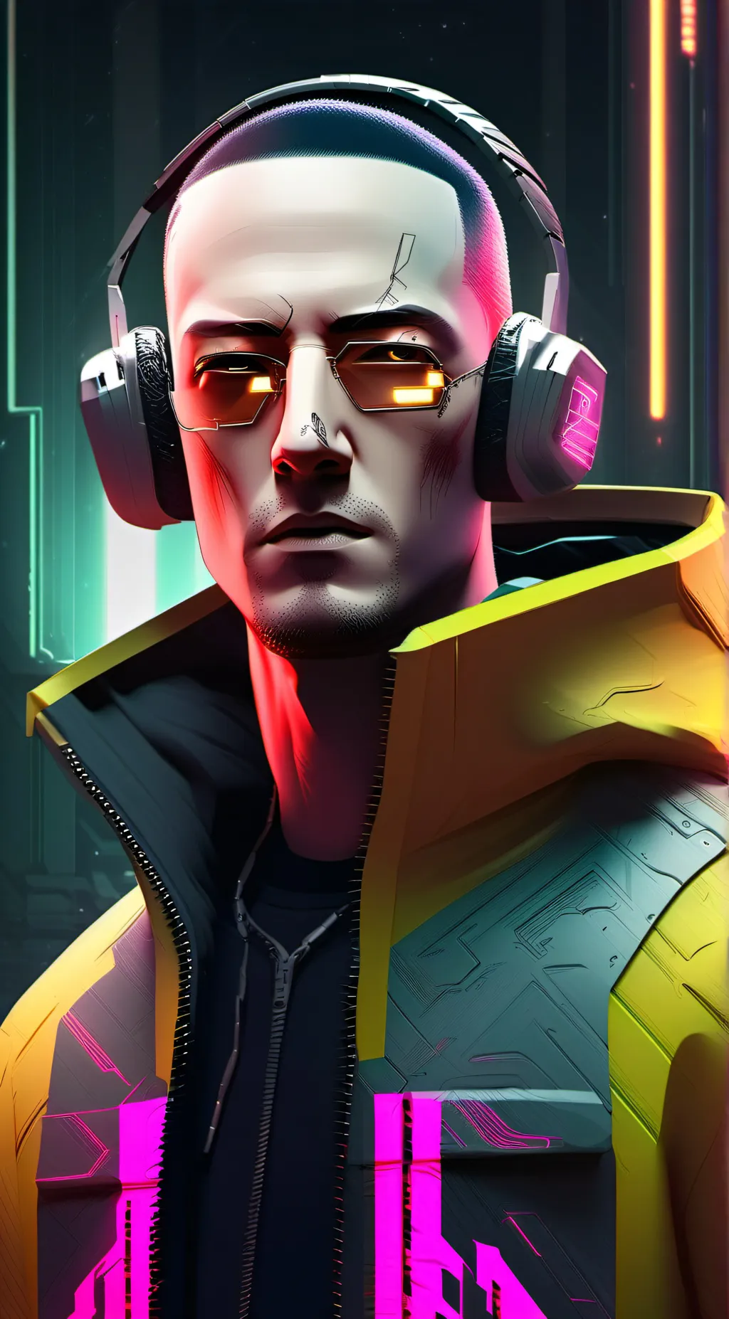 ai character: Cyberpunk Eminem 2 background