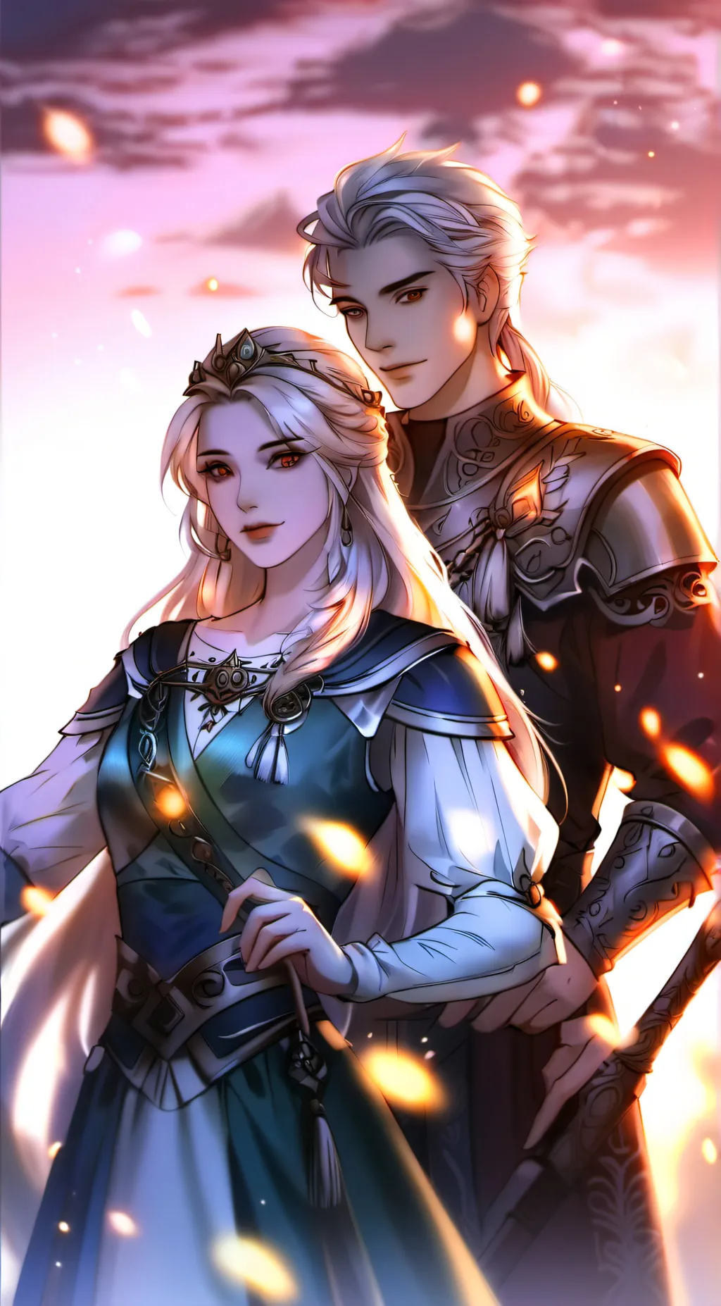ai character: Twins of royalty background