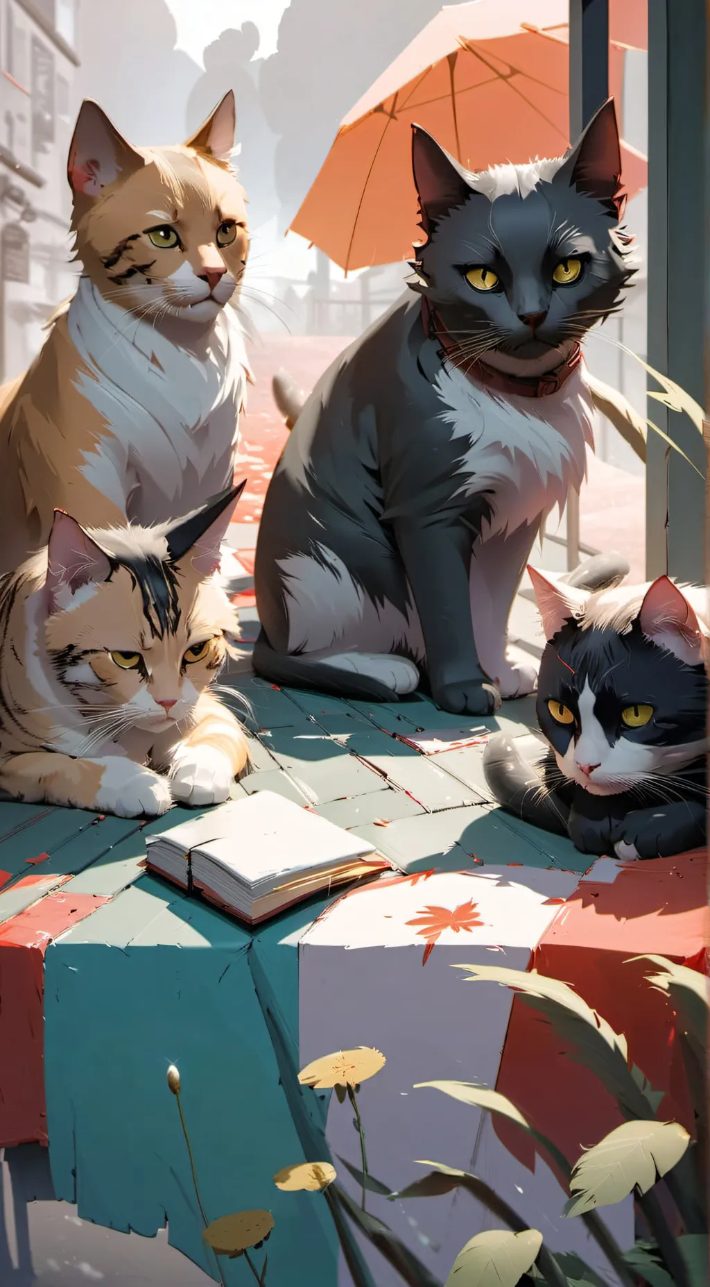 ai character: The four cats background