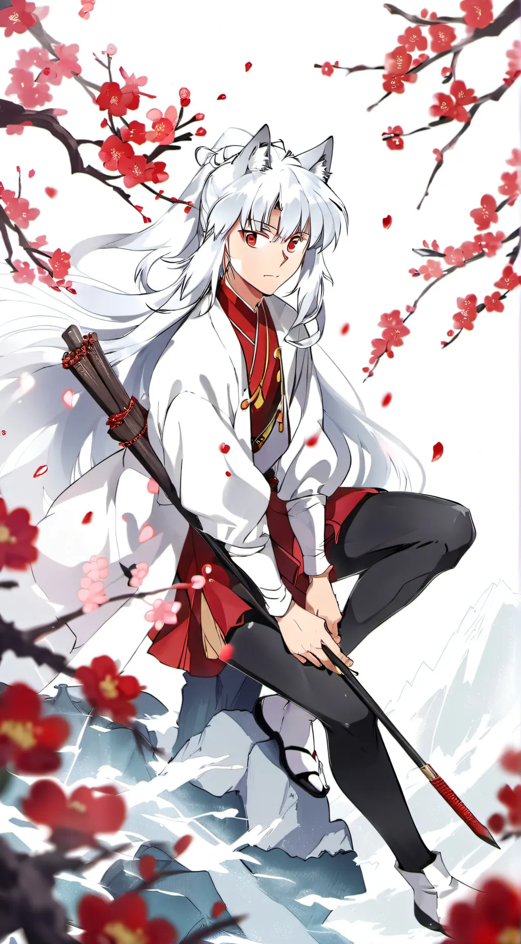 ai character: off brand Inuyasha background