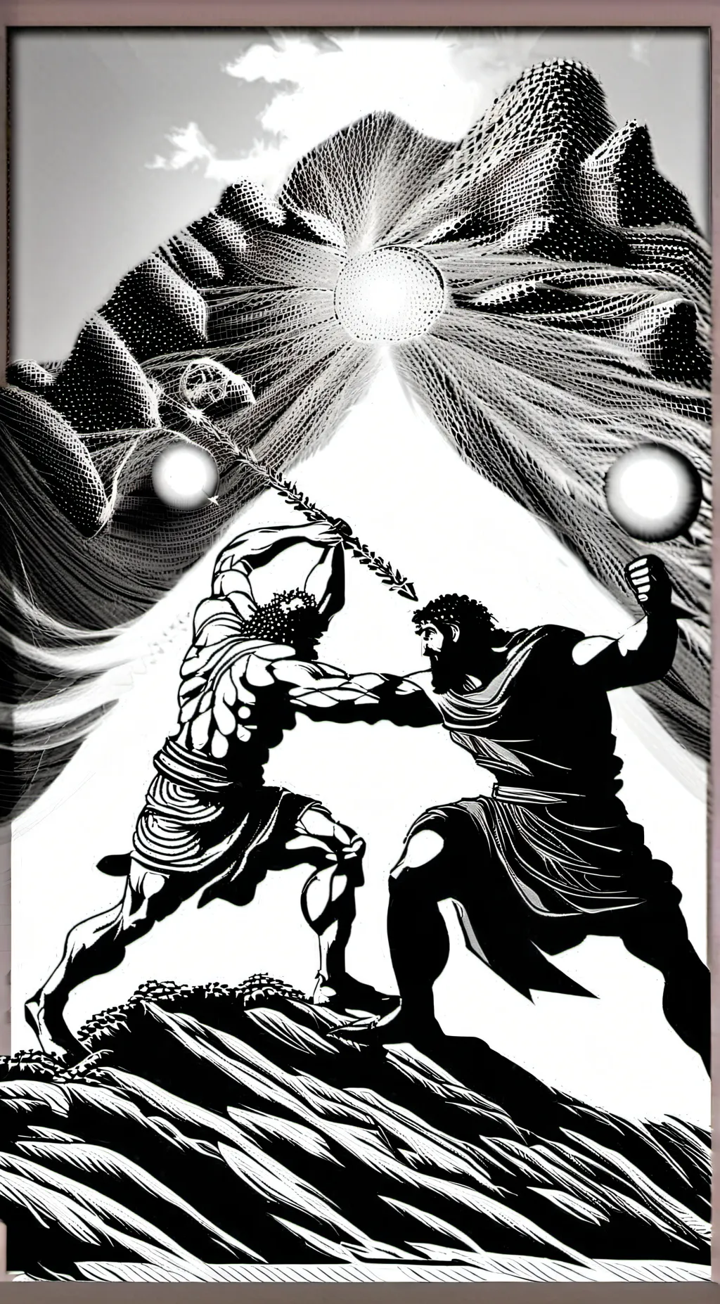 ai character: Sisyphus vs Zeus  background