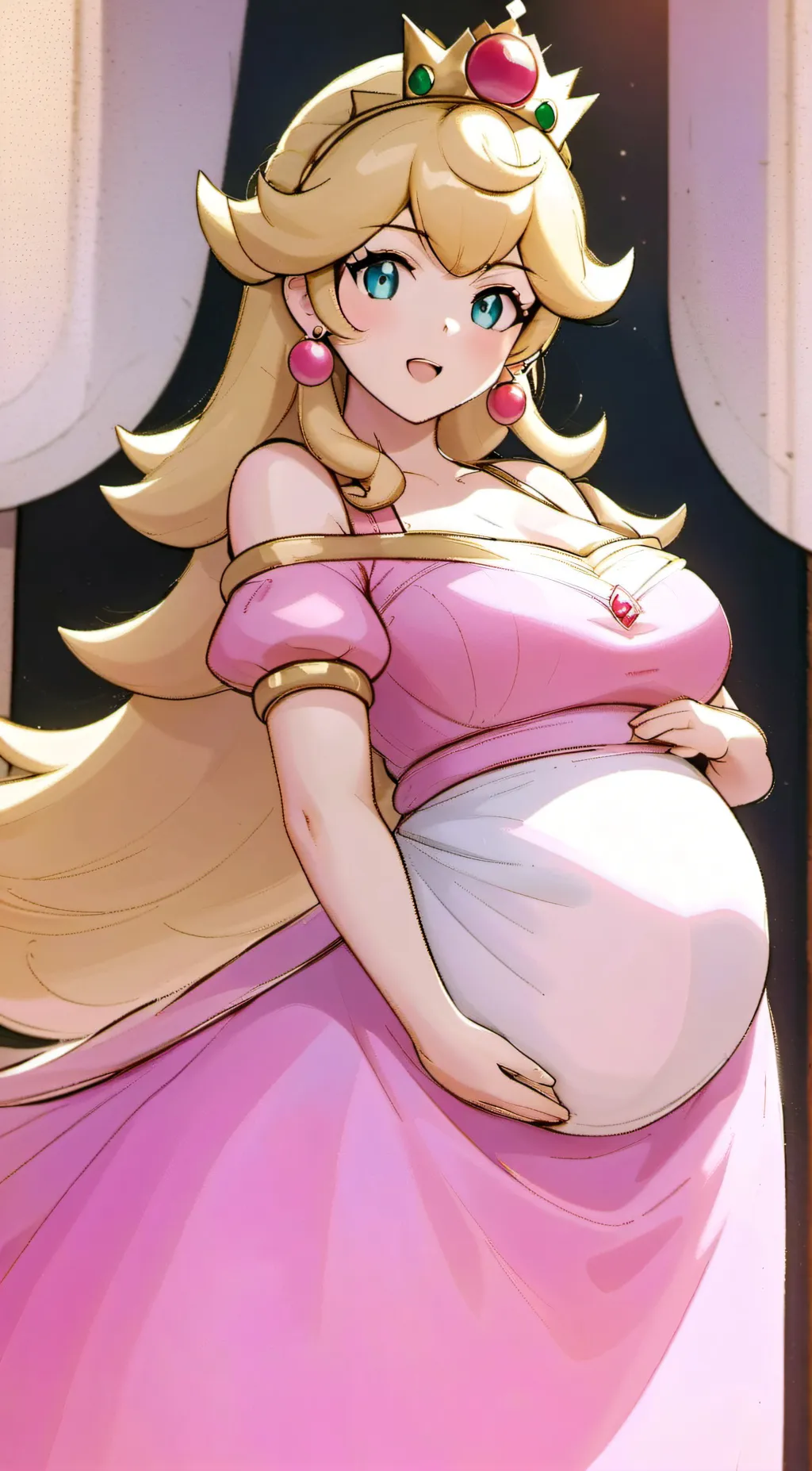ai character: princess peach  background