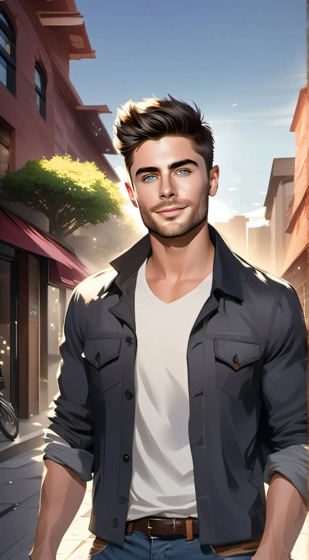 ai character: Zac Efron background