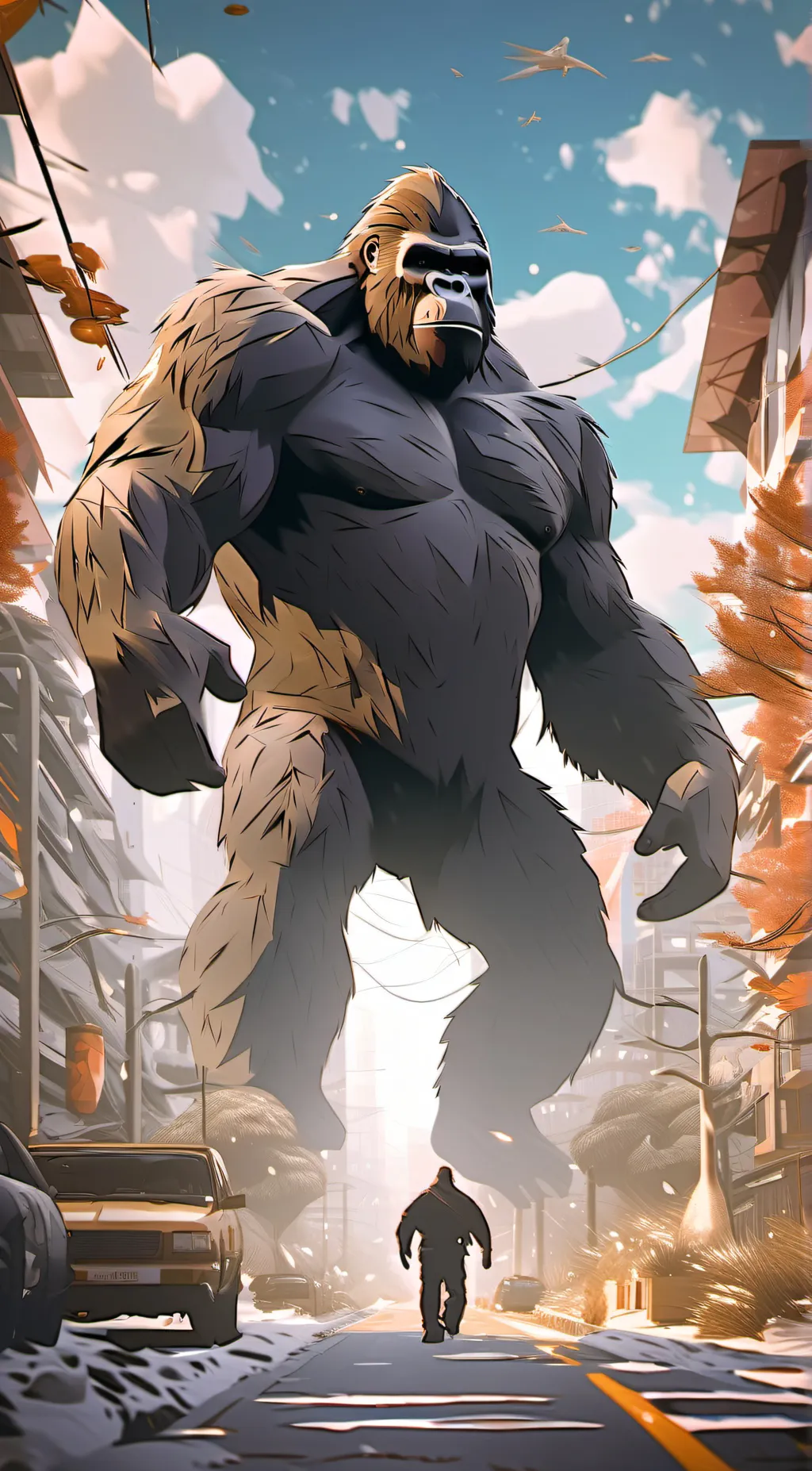 ai character: king kong background