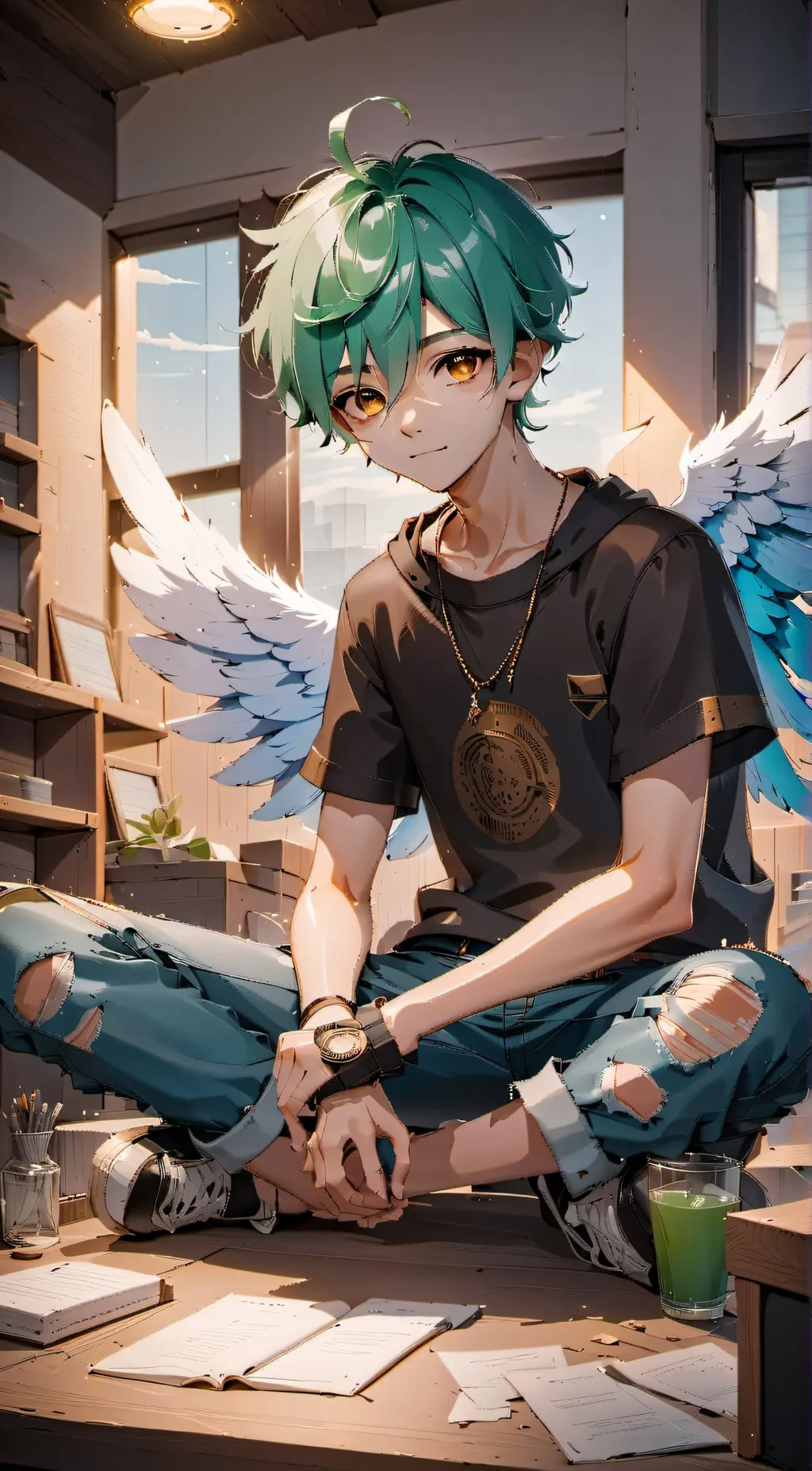 ai character: Damien background