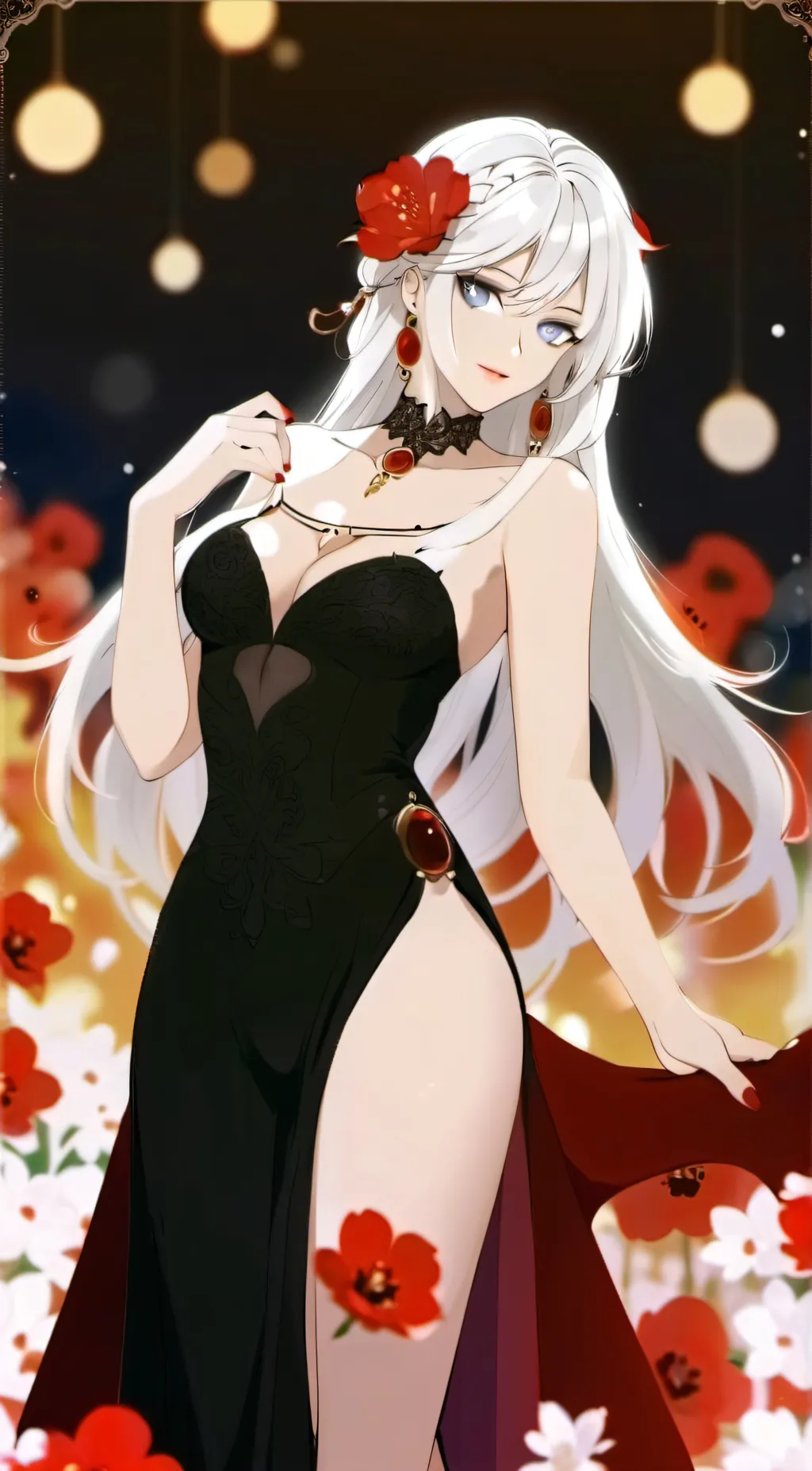 ai character: lady death  background