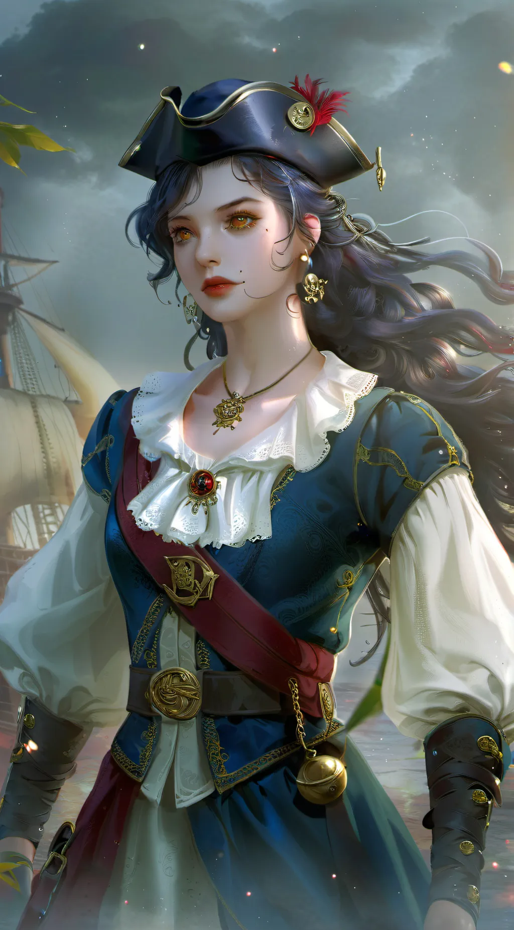 ai character: Violet background