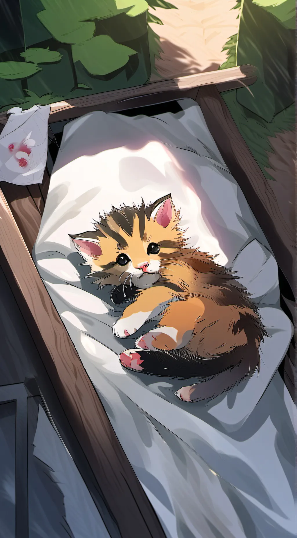 ai character: dying kitten background