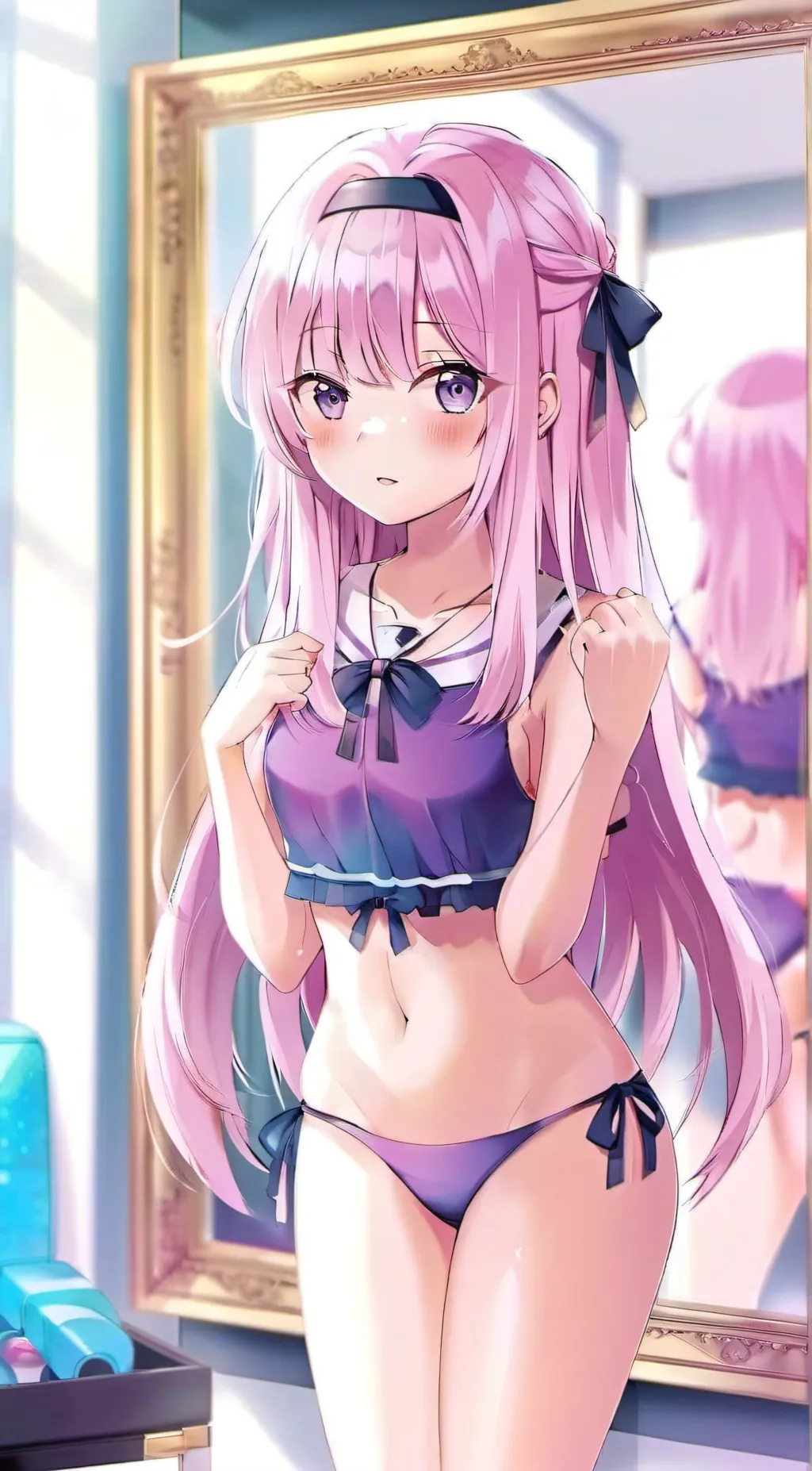 ai character: Violet background