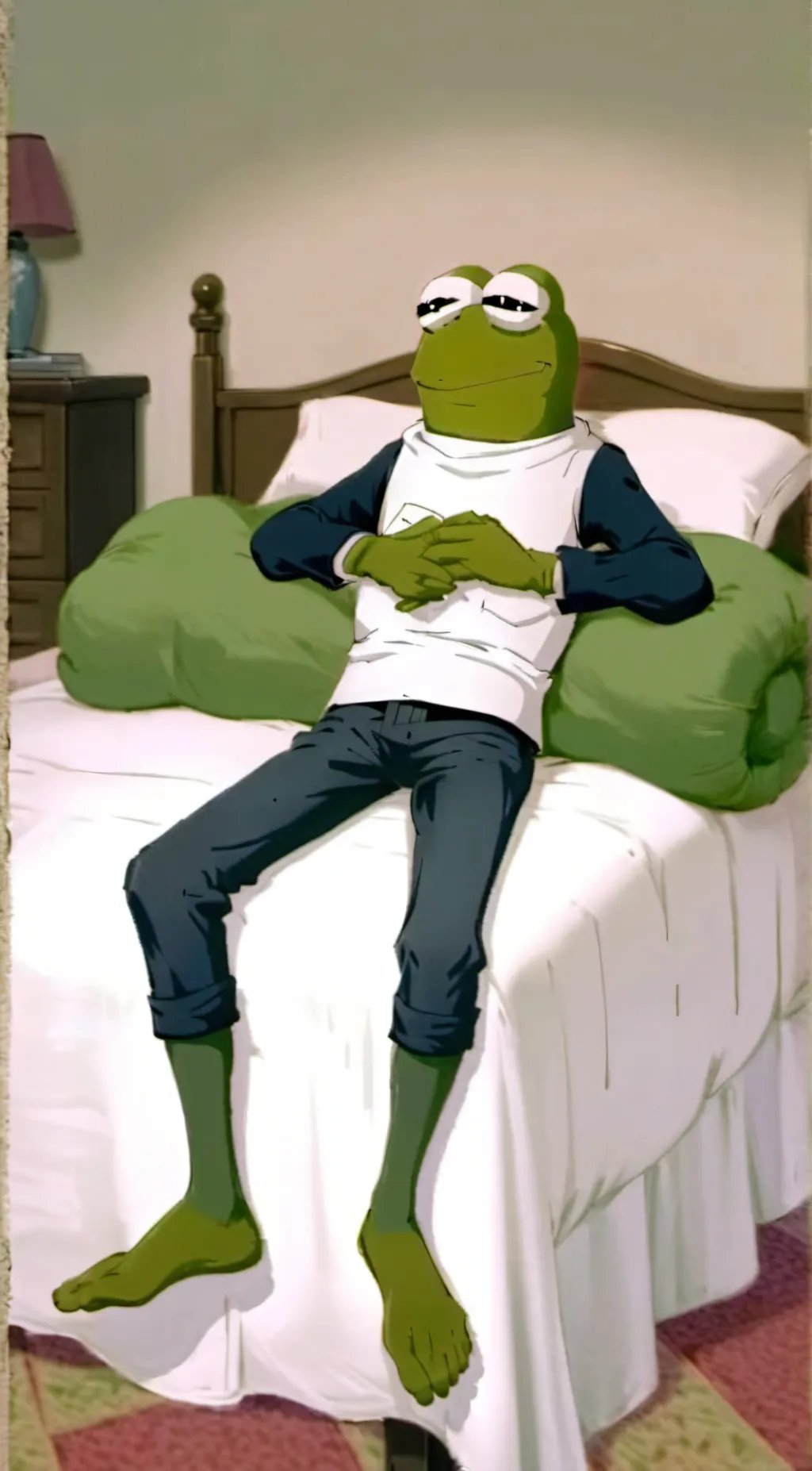 ai character: Pepe the Frog background