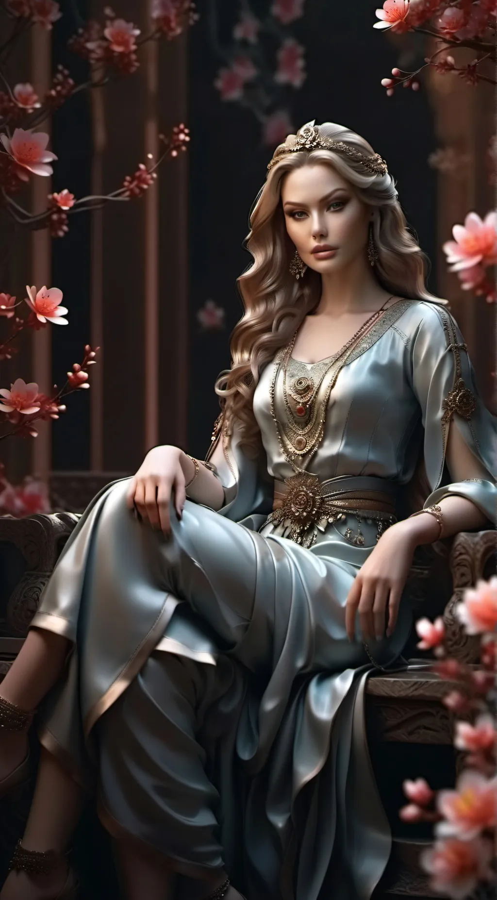 ai character: Isadora primrose background