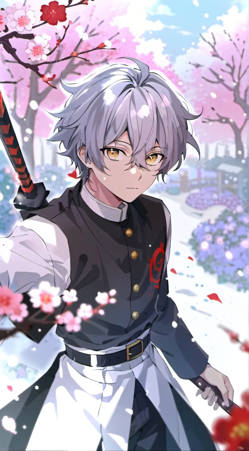 ai character: Rui wear maid  background