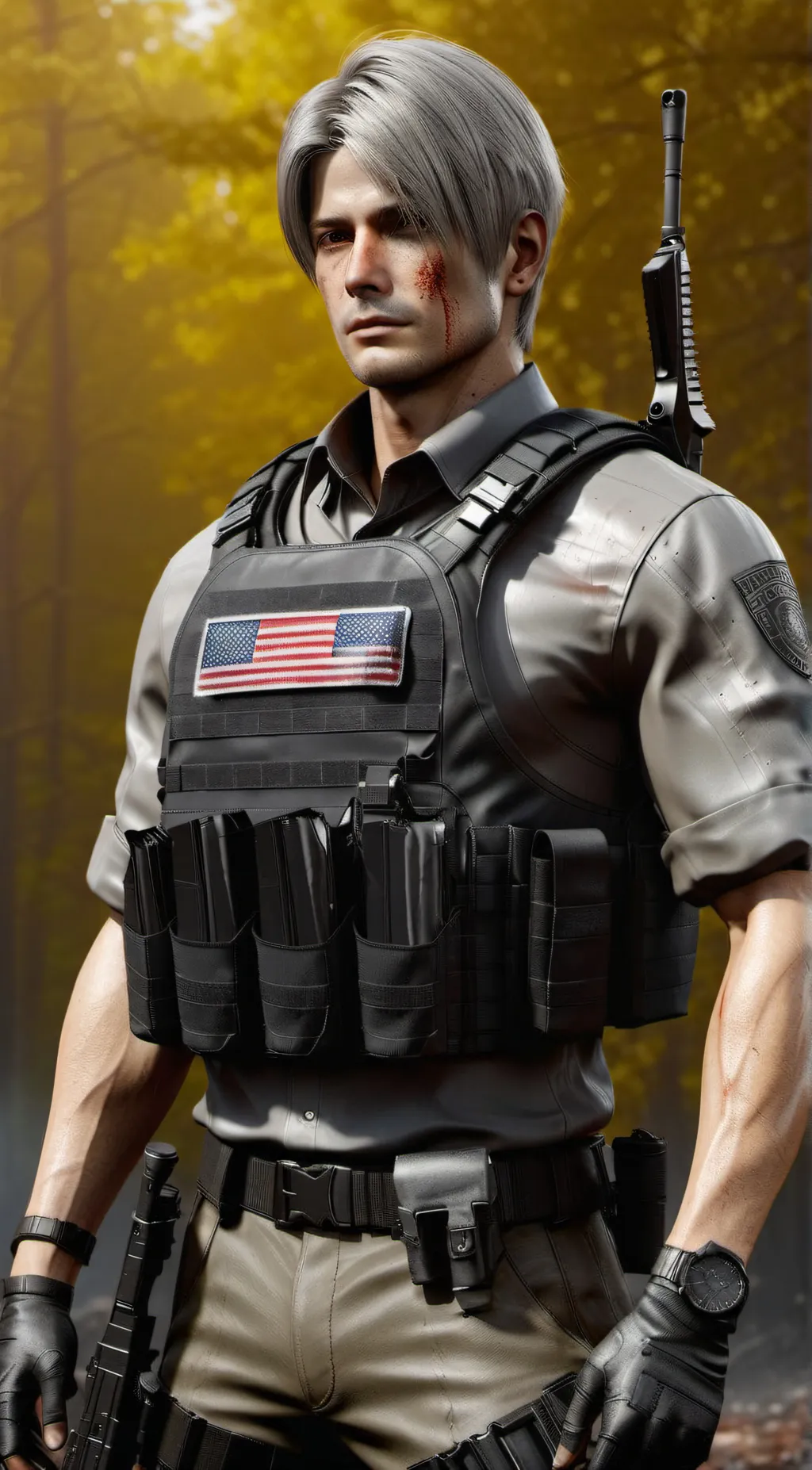 ai character: Leon S kennedy 372 background