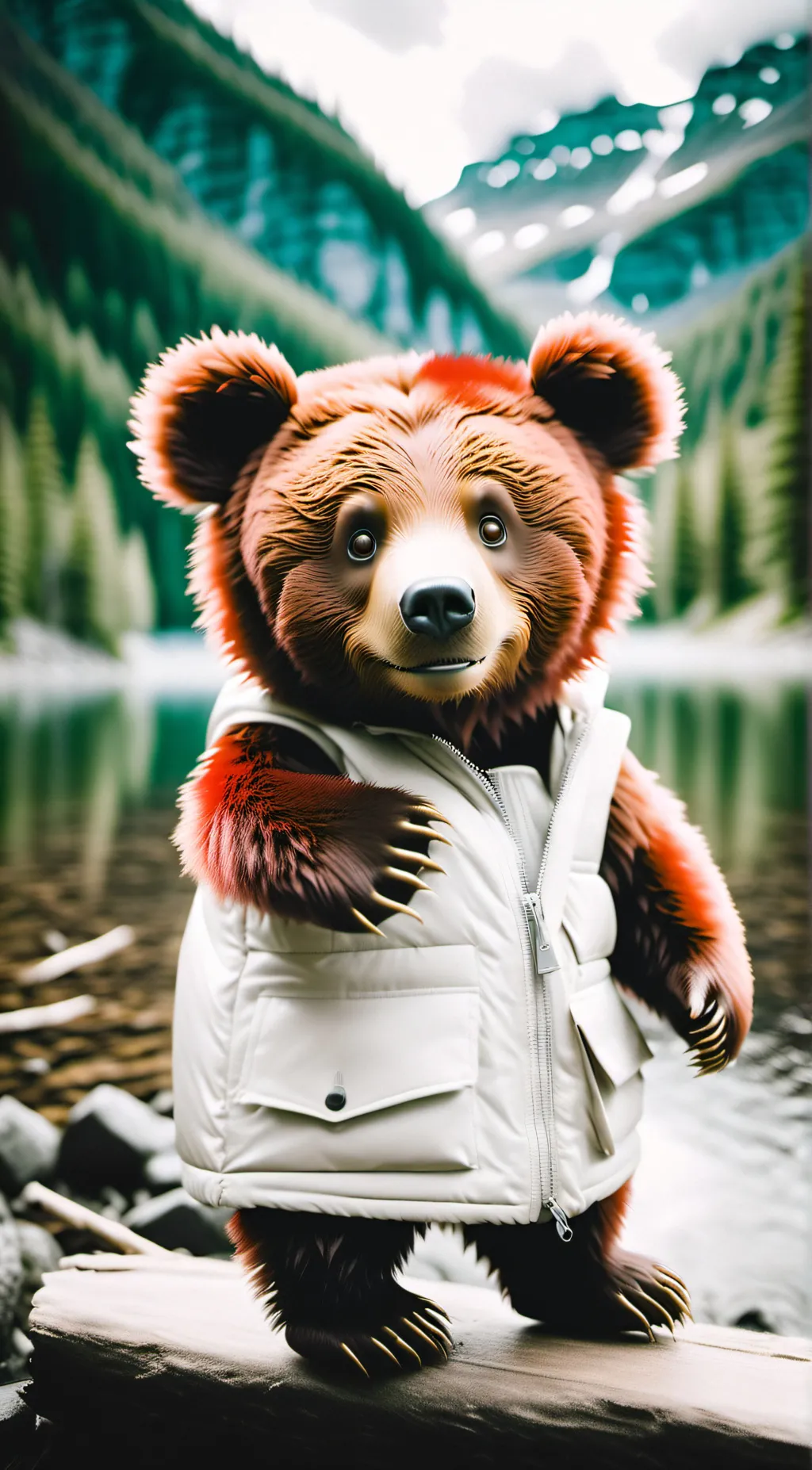 ai character: Bobby bear hug  background