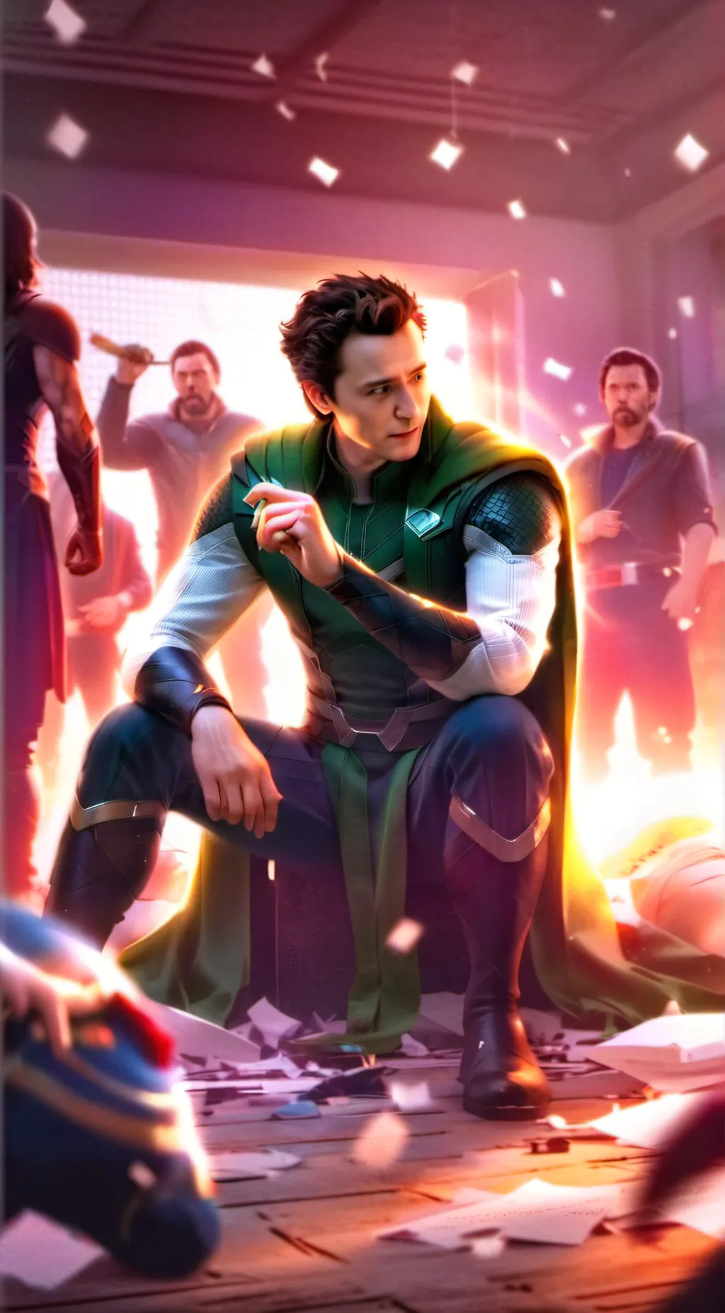 ai character: Avengers meeting background