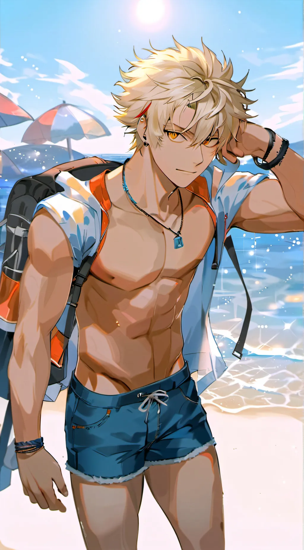 ai character: 1A Beach Resort background