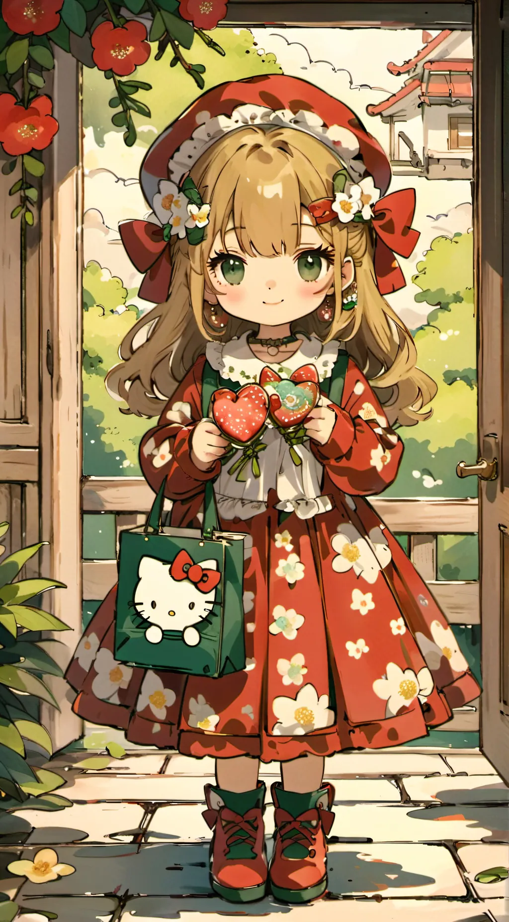 ai character: Hello kitty background
