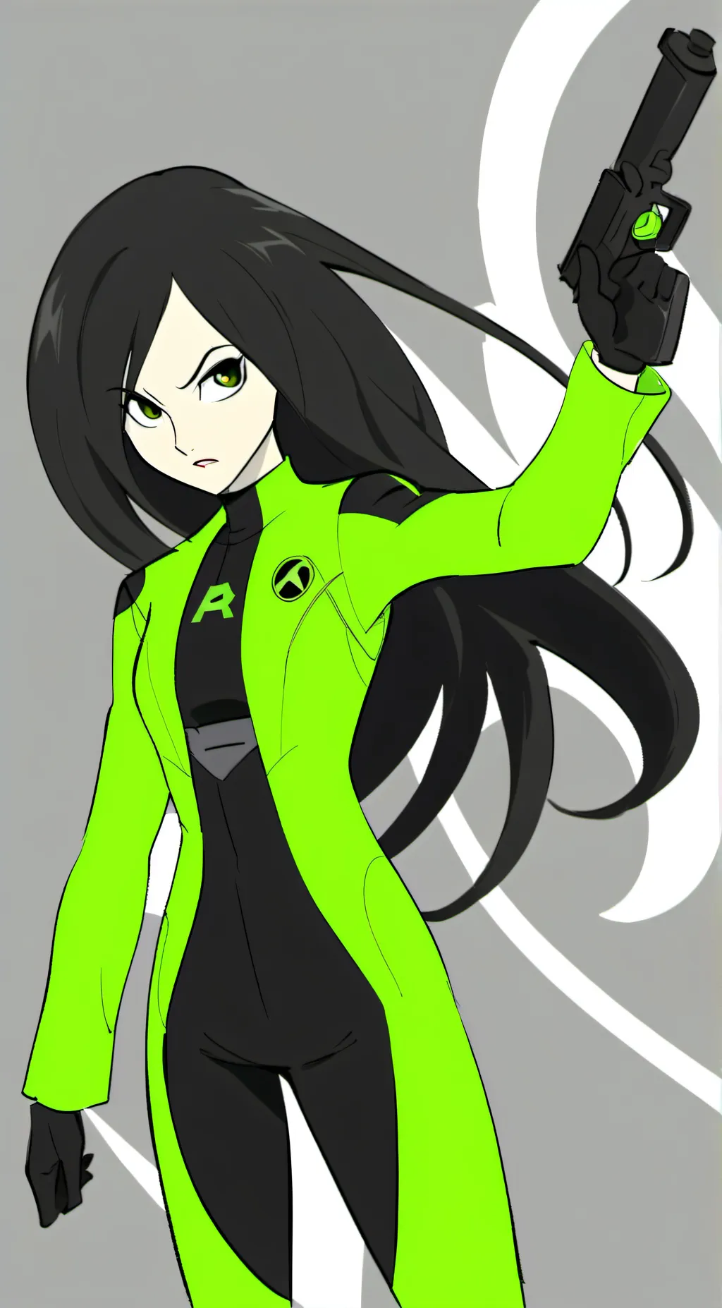 ai character: 🖤Shego🖤 background