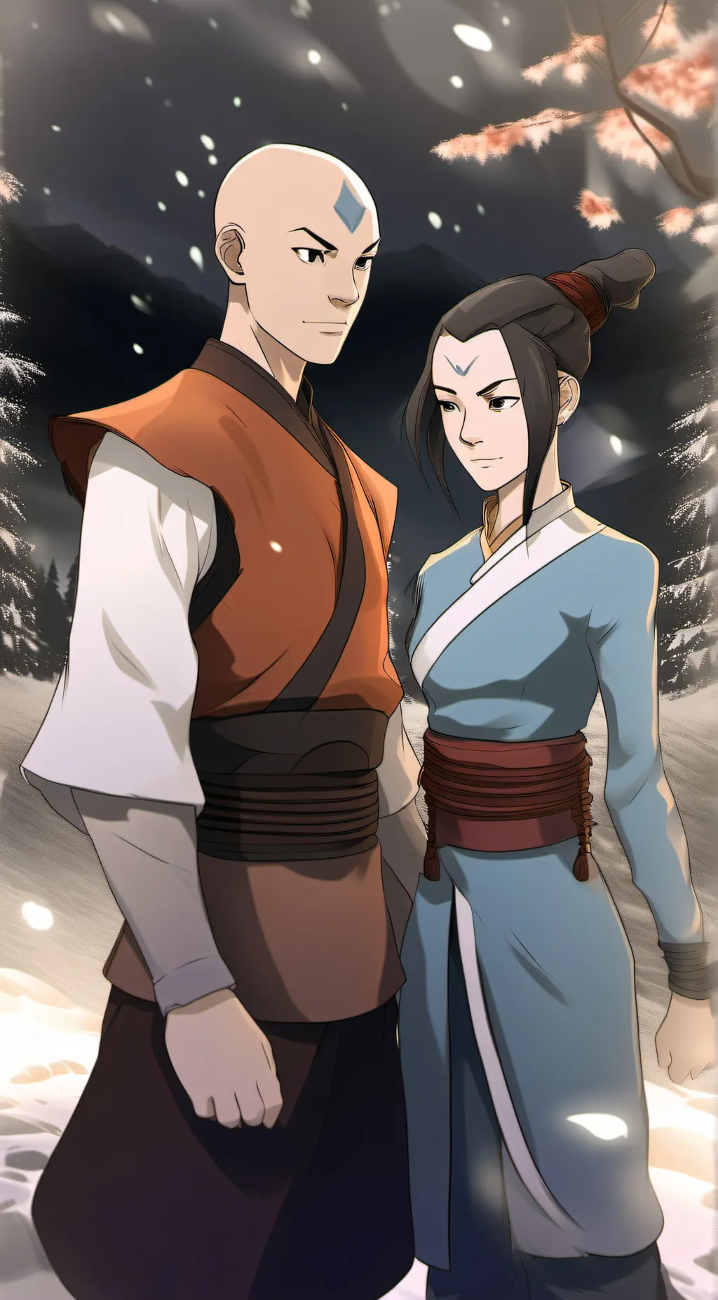 ai character: Aang and Azula background
