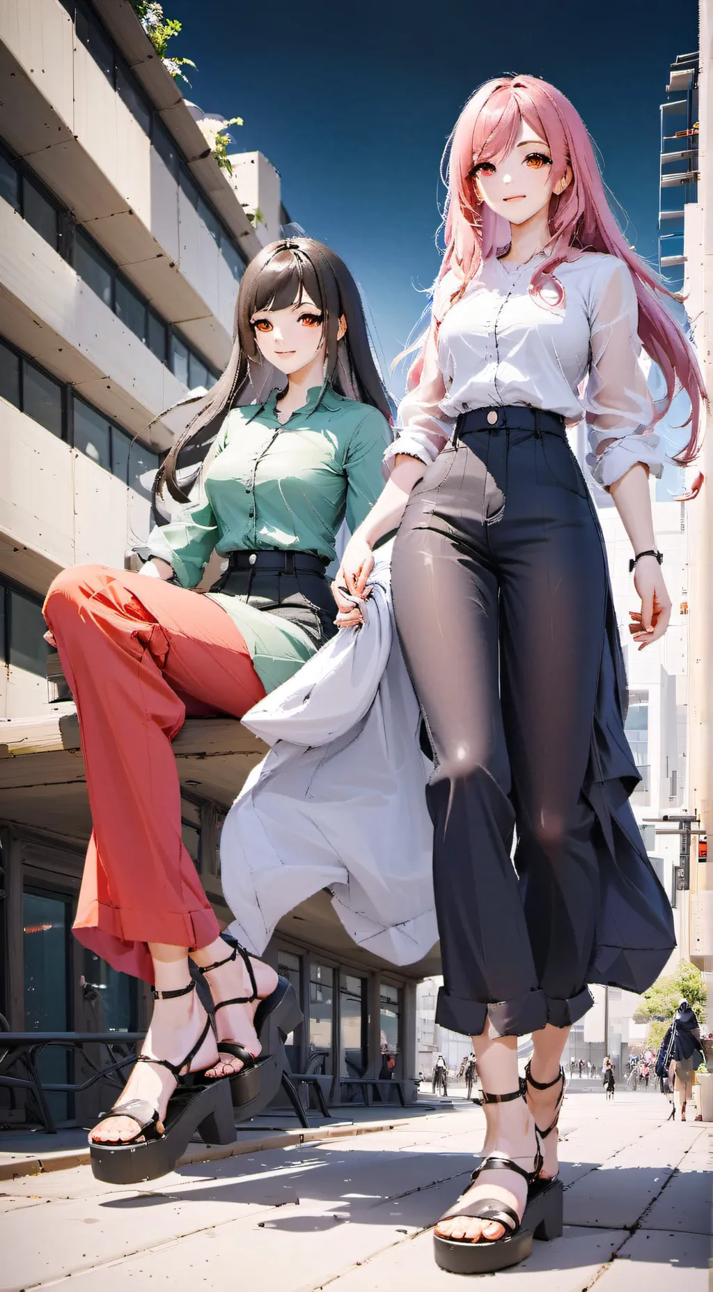 ai character: Lisa and Suzie background